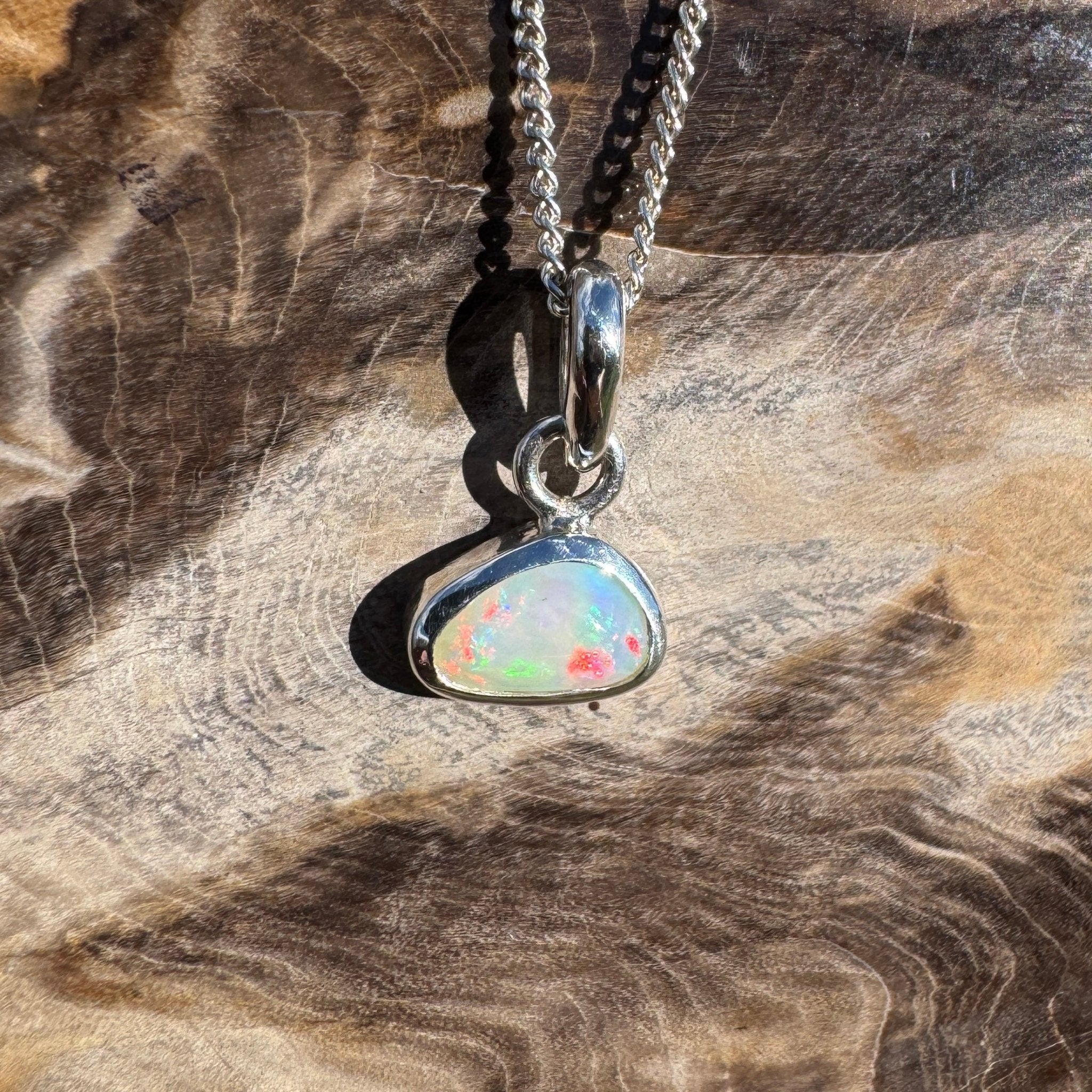 1ct Coober Pedy Opal Pendant Necklace ~ 'Nautilus Nebula' | 925 Sterling Silver | Solid Australian Opal