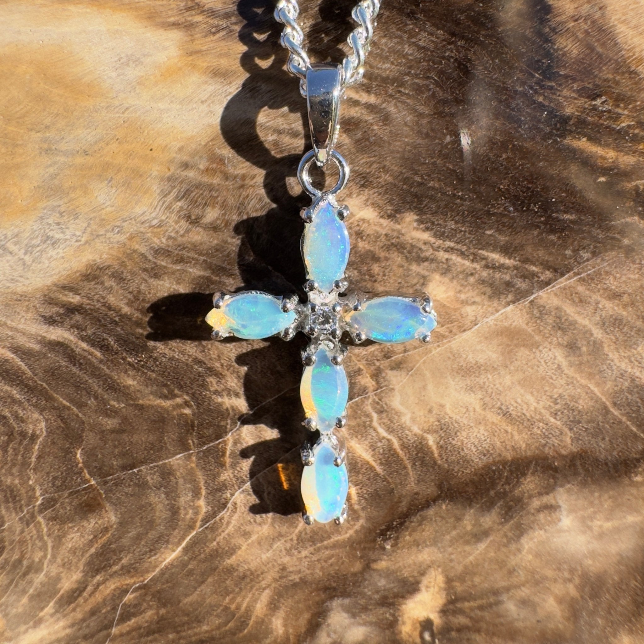 1ct Coober Pedy Opal Pendant Necklace ~ 'Nitmiluk Neon' | 925 Sterling Silver | Solid Australian Opal