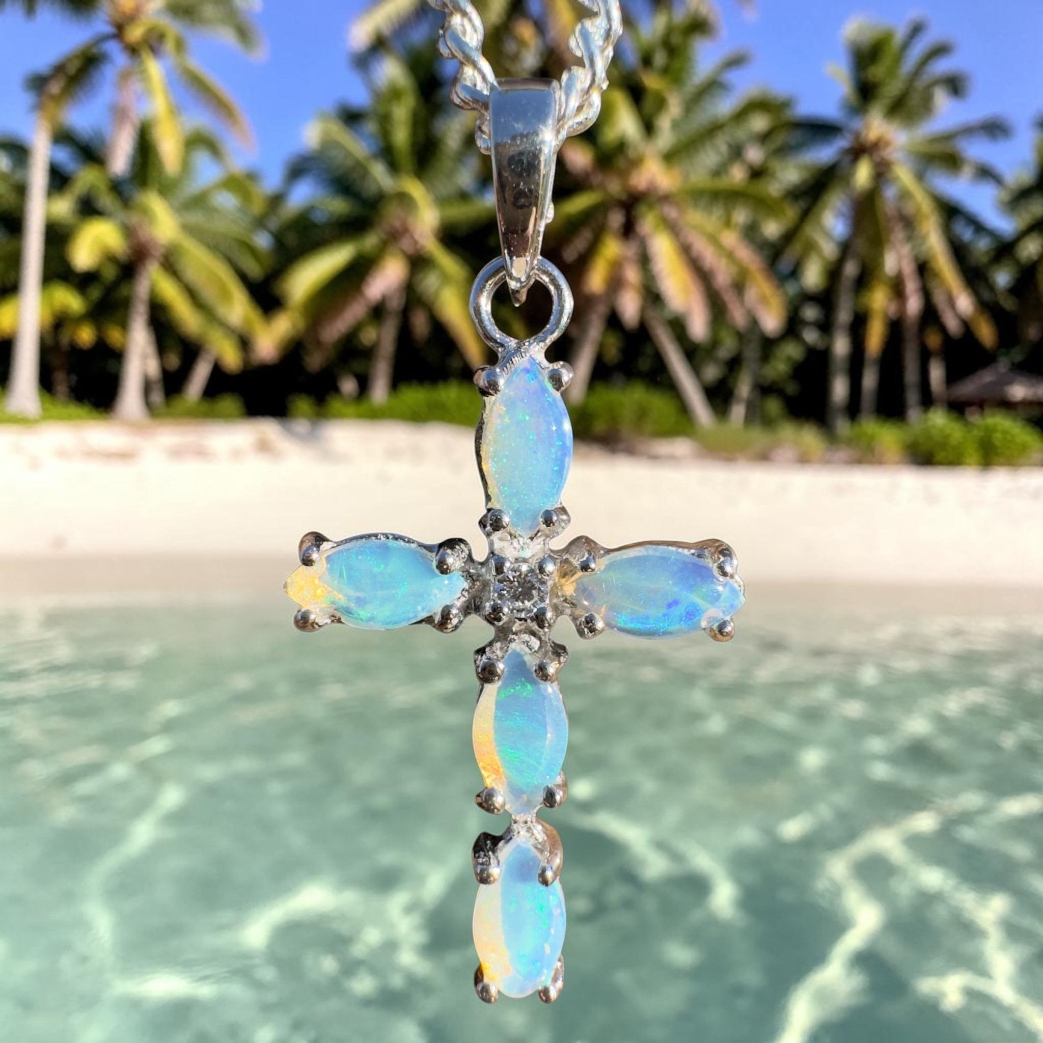 1ct Coober Pedy Opal Pendant Necklace ~ 'Nitmiluk Neon' | 925 Sterling Silver | Solid Australian Opal