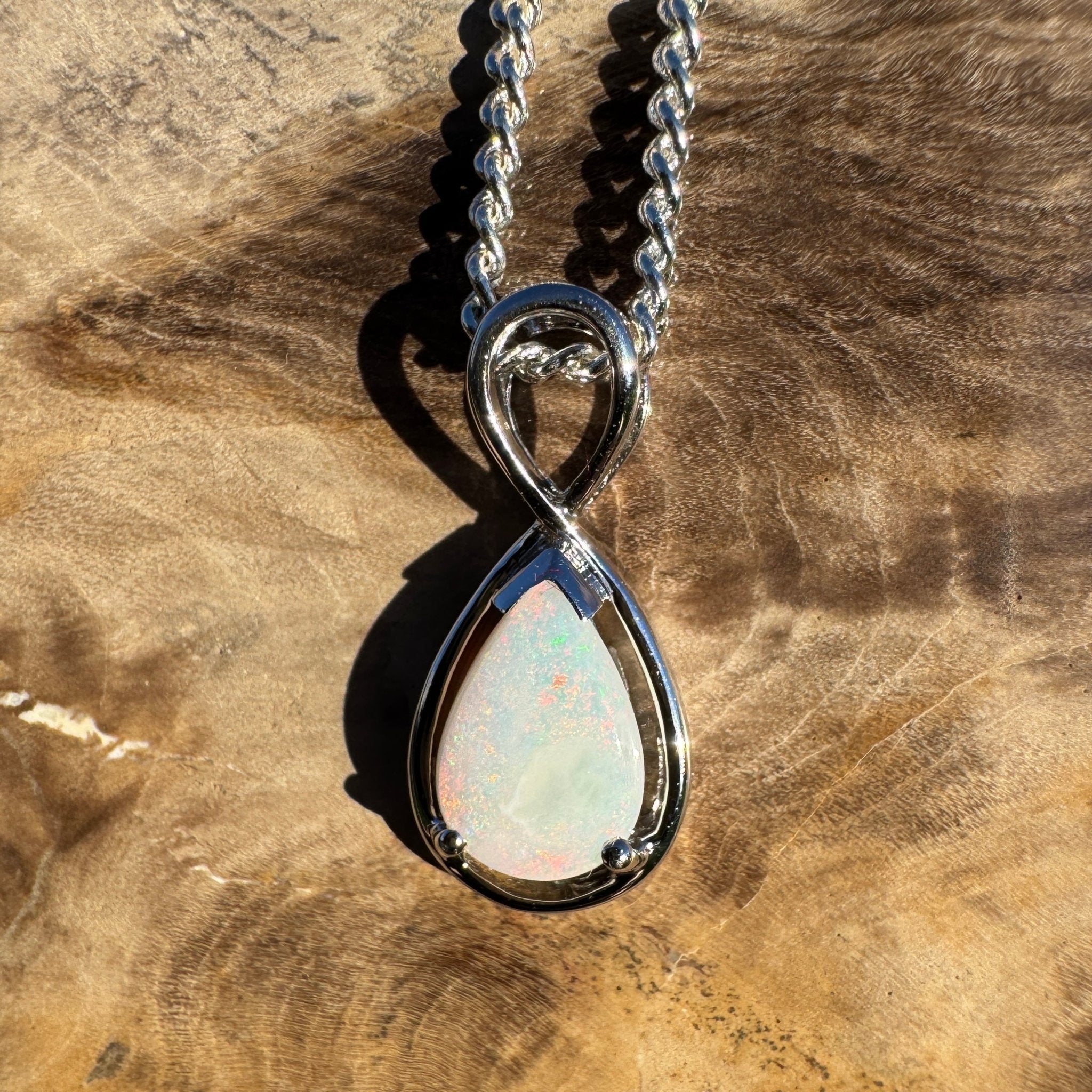 1ct Coober Pedy Opal Pendant Necklace ~ 'Orkney Sunset' | 925 Sterling Silver | Solid Australian Opal