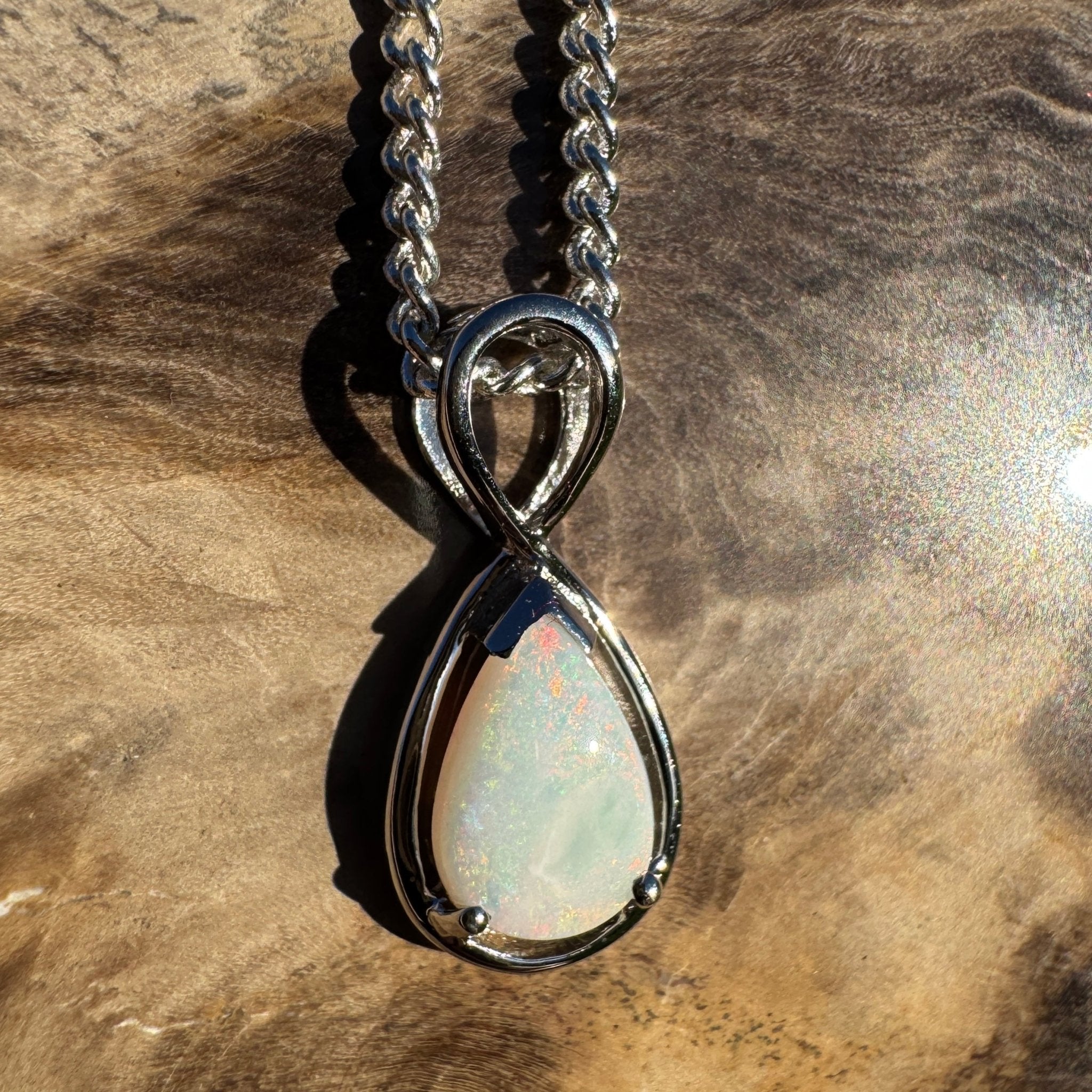 1ct Coober Pedy Opal Pendant Necklace ~ 'Orkney Sunset' | 925 Sterling Silver | Solid Australian Opal