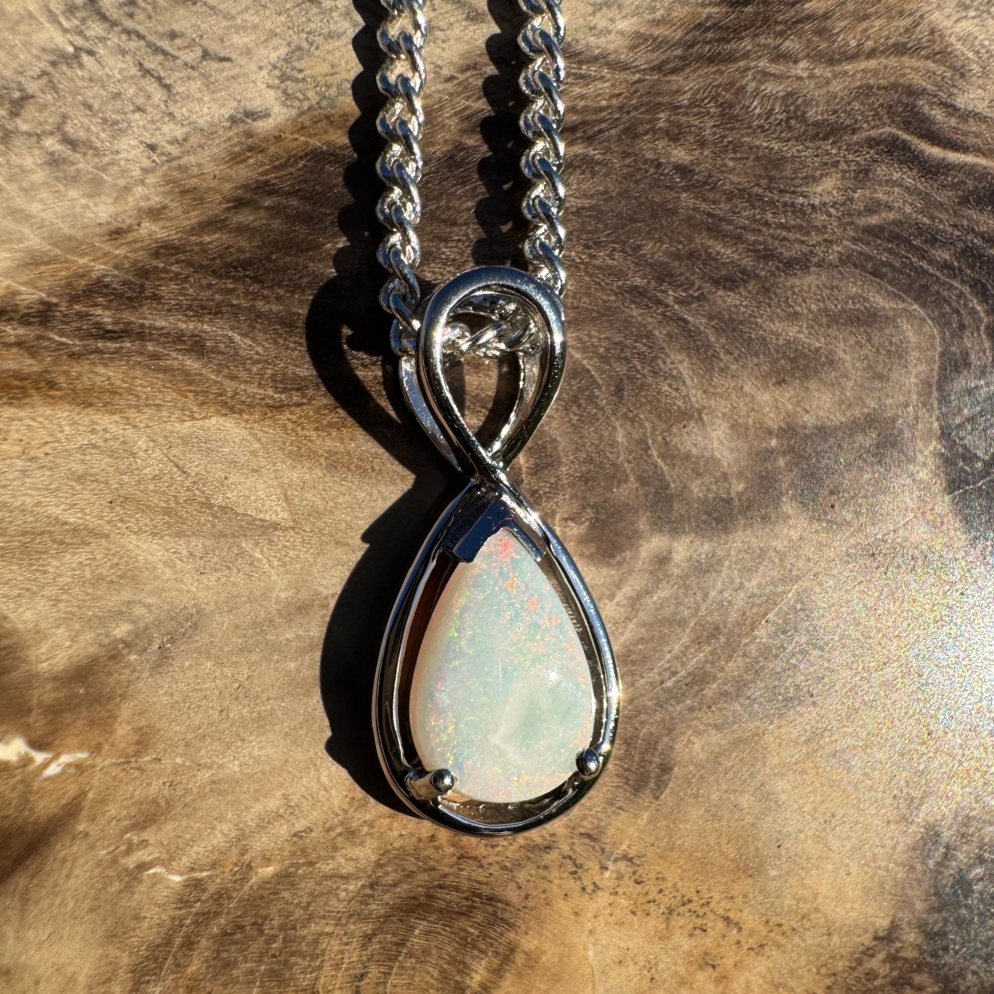 1ct Coober Pedy Opal Pendant Necklace ~ 'Orkney Sunset' | 925 Sterling Silver | Solid Australian Opal