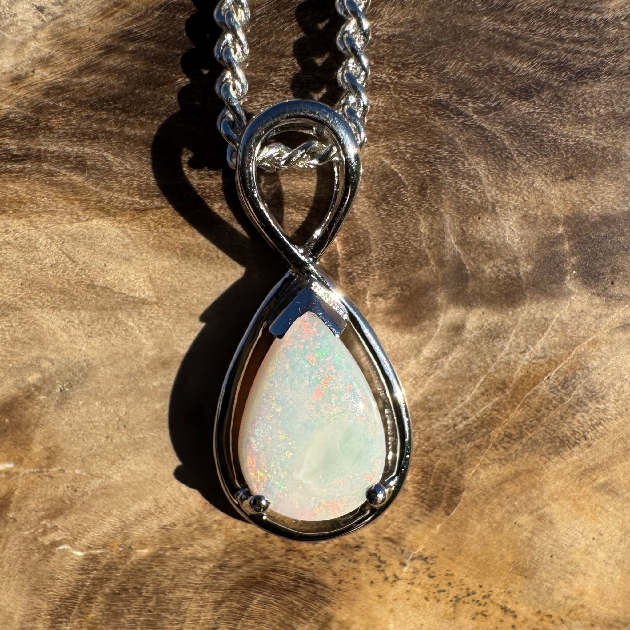 1ct Coober Pedy Opal Pendant Necklace ~ 'Orkney Sunset' | 925 Sterling Silver | Solid Australian Opal