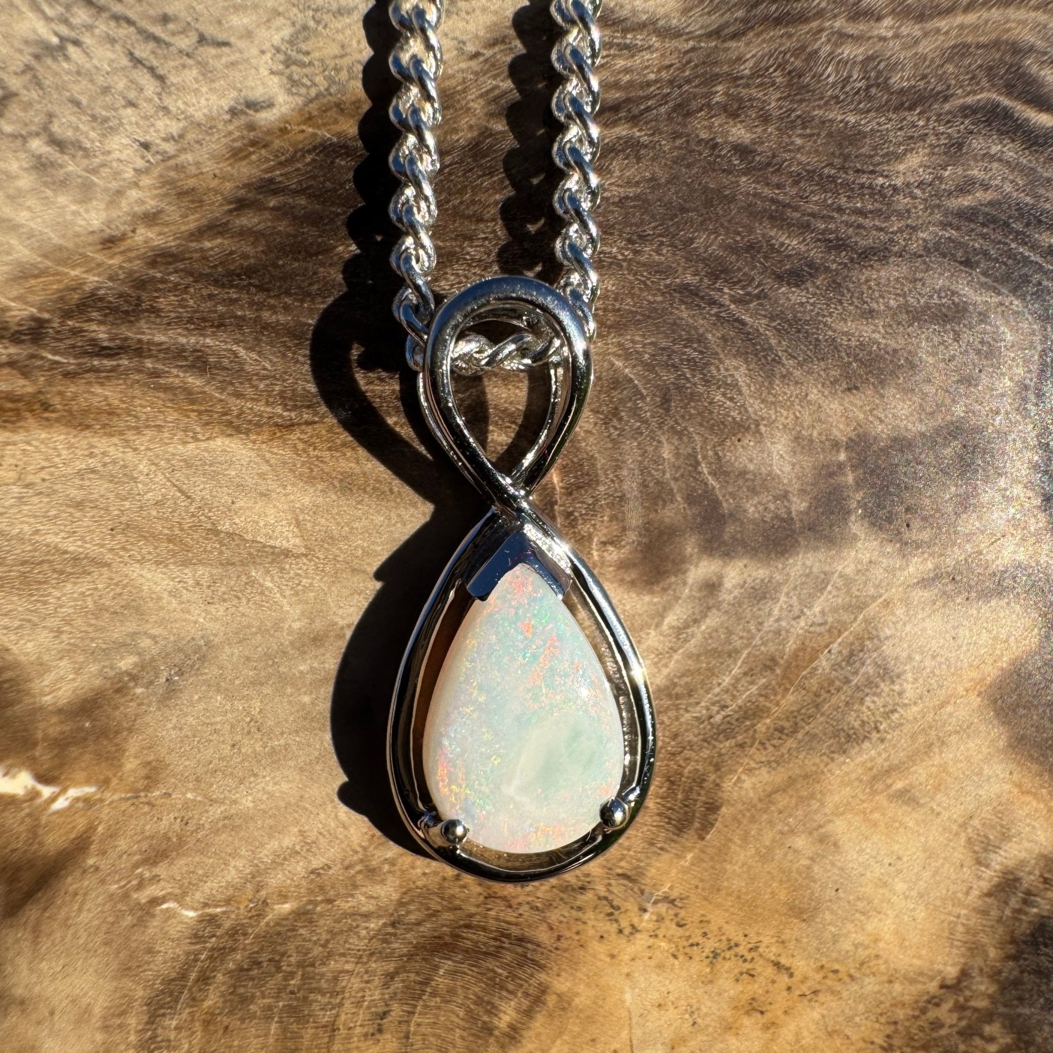 1ct Coober Pedy Opal Pendant Necklace ~ 'Orkney Sunset' | 925 Sterling Silver | Solid Australian Opal