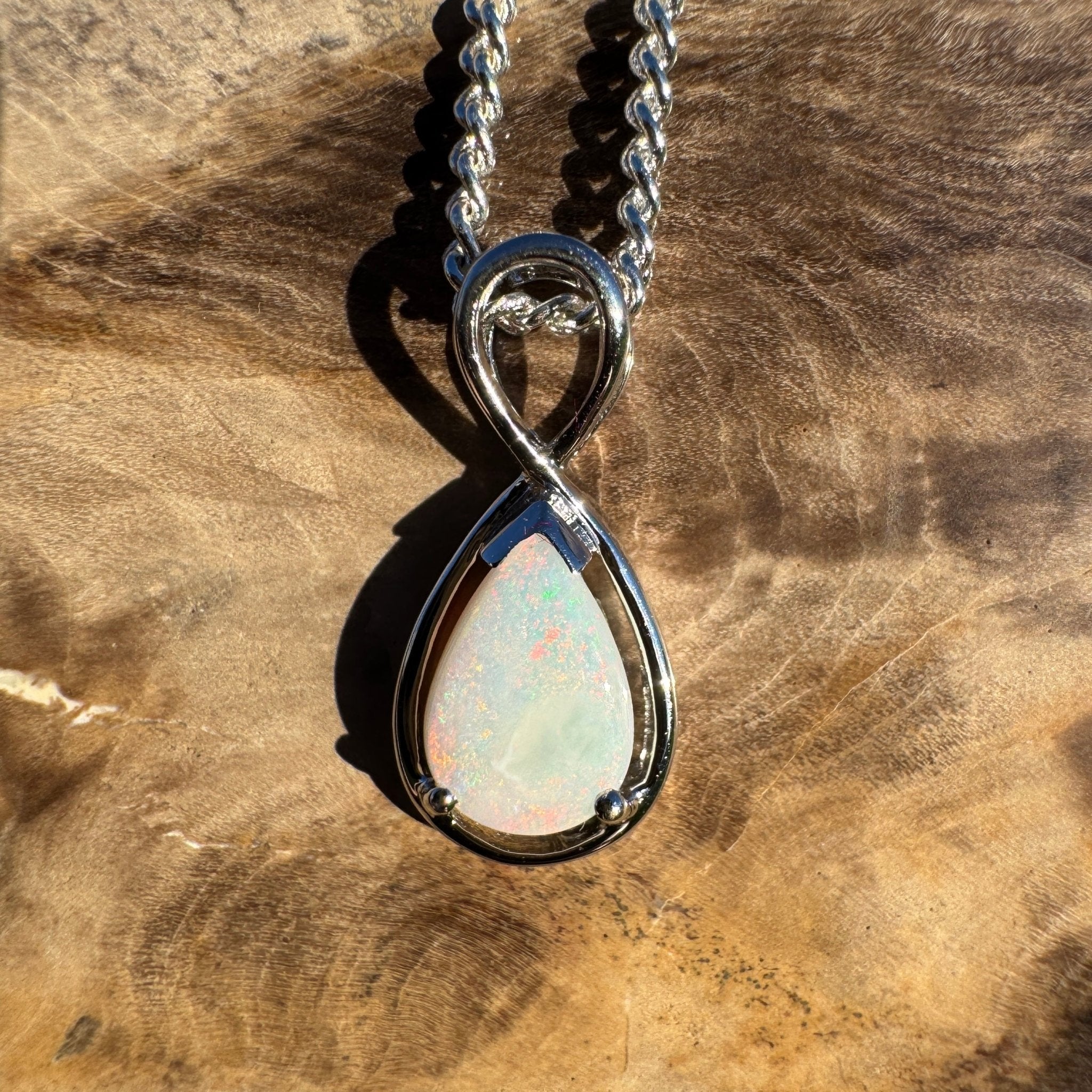 1ct Coober Pedy Opal Pendant Necklace ~ 'Orkney Sunset' | 925 Sterling Silver | Solid Australian Opal