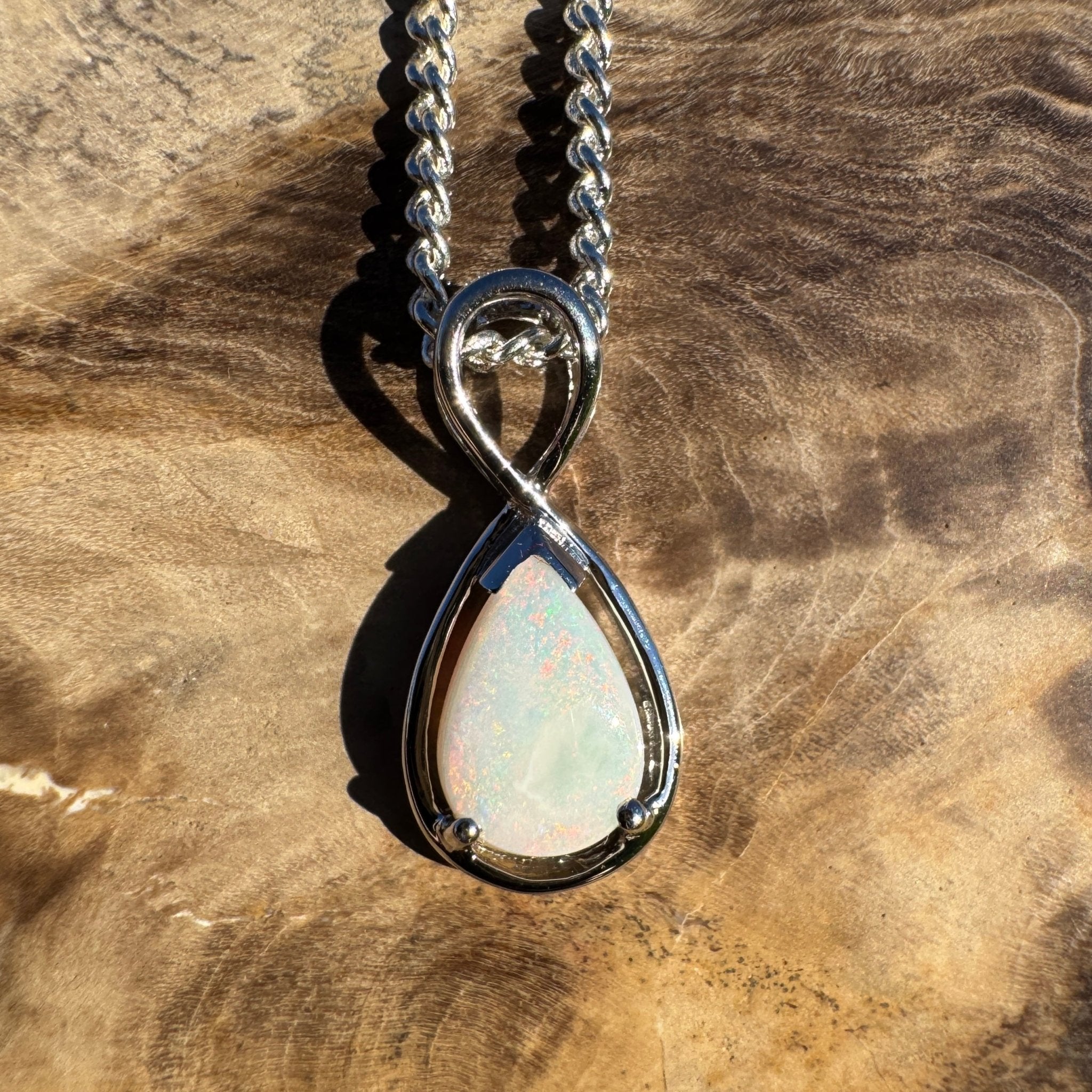 1ct Coober Pedy Opal Pendant Necklace ~ 'Orkney Sunset' | 925 Sterling Silver | Solid Australian Opal