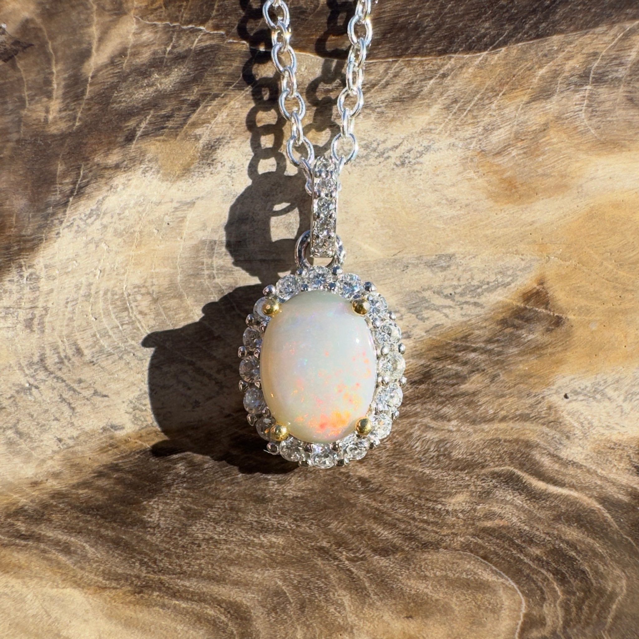1ct Coober Pedy Opal Pendant Necklace ~ 'Painted Hills Ember' | 925 Sterling Silver | Solid Australian Opal
