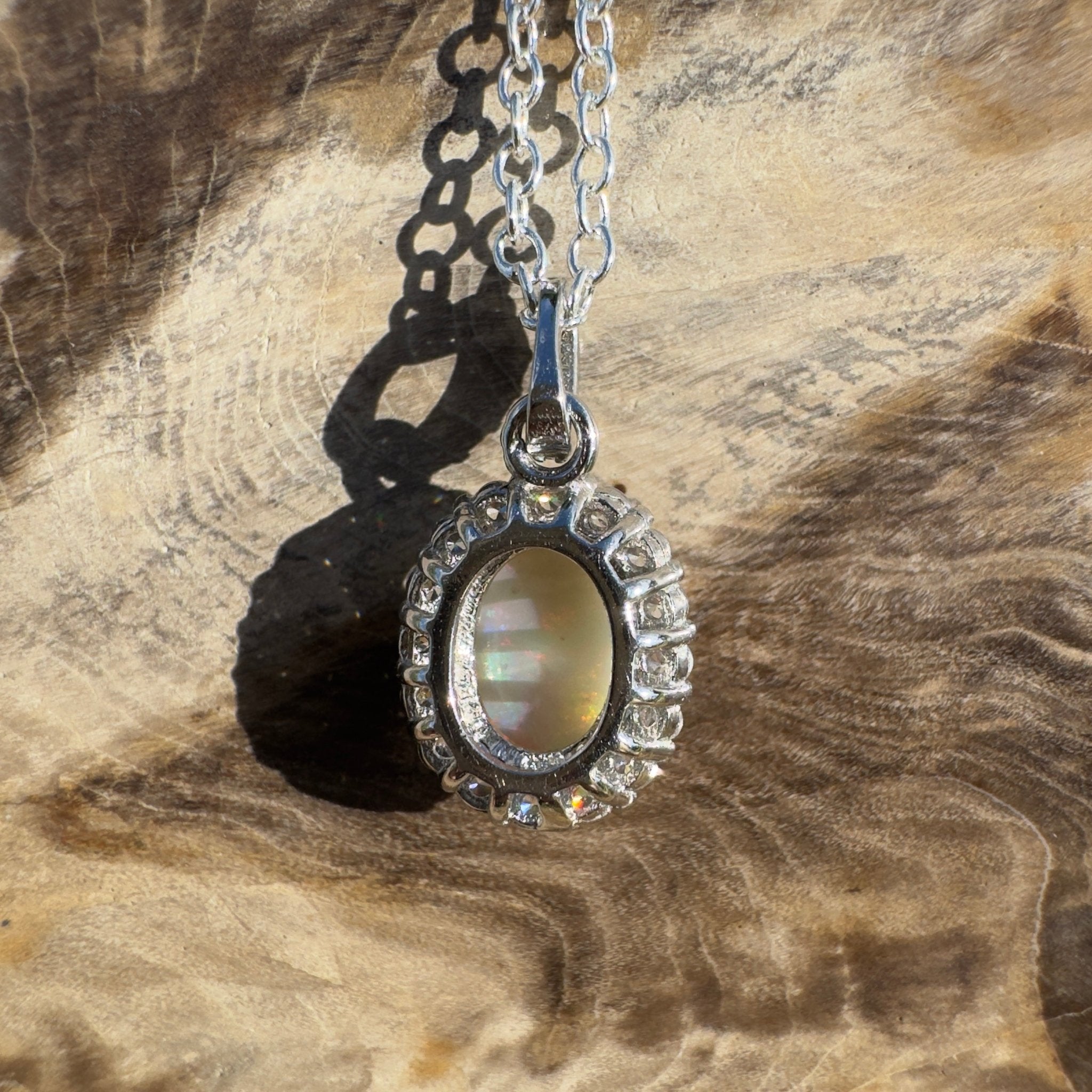 1ct Coober Pedy Opal Pendant Necklace ~ 'Painted Hills Ember' | 925 Sterling Silver | Solid Australian Opal
