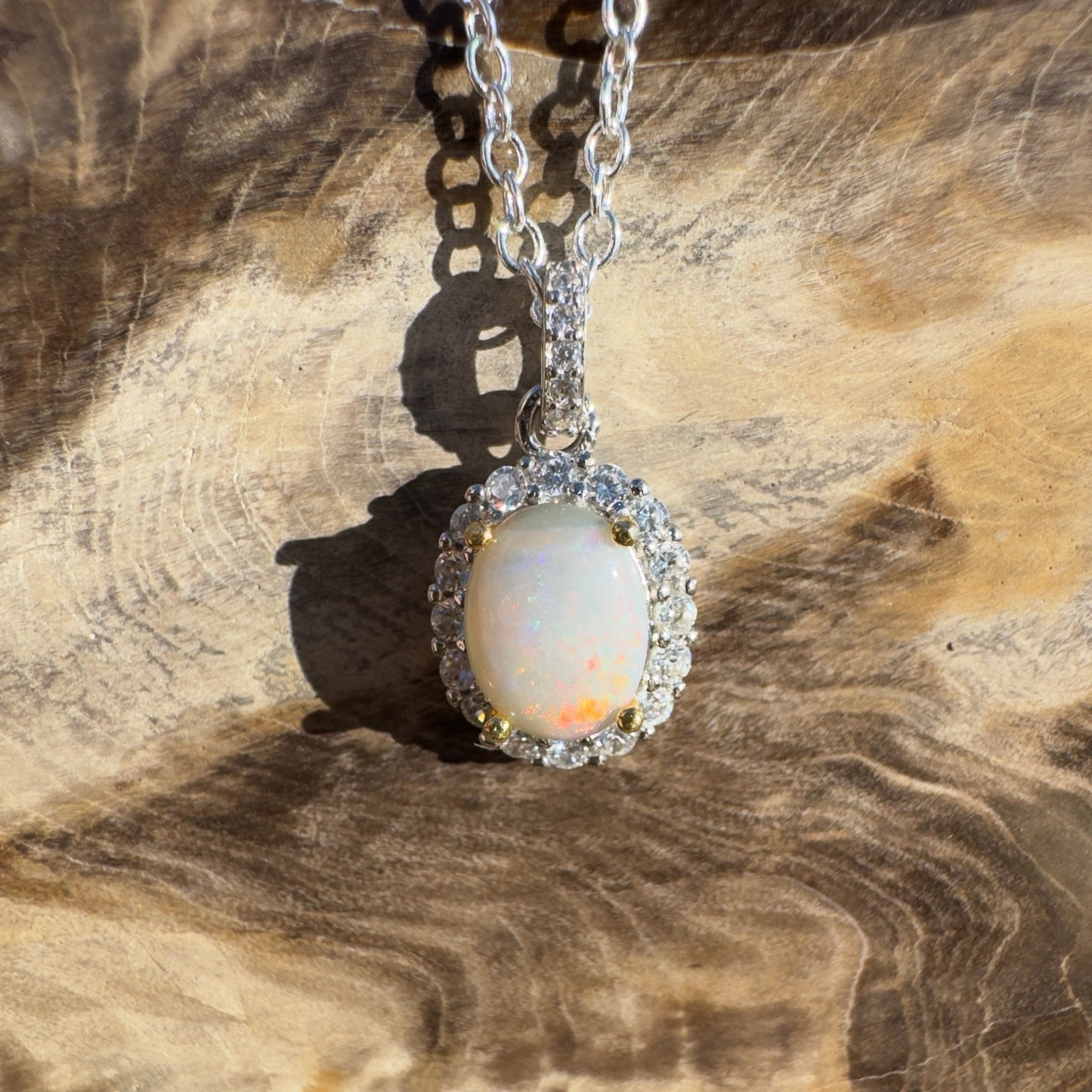 1ct Coober Pedy Opal Pendant Necklace ~ 'Painted Hills Ember' | 925 Sterling Silver | Solid Australian Opal