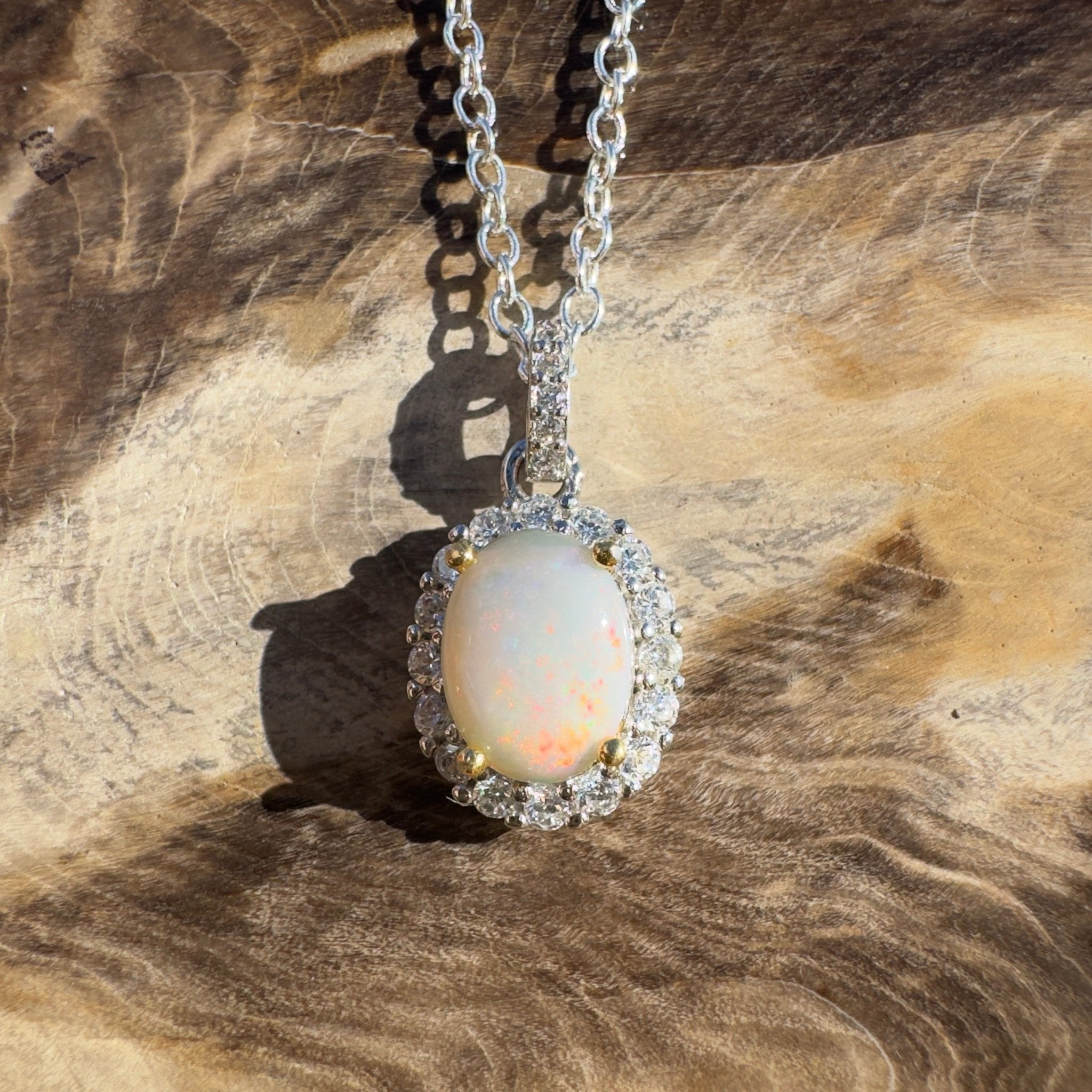 1ct Coober Pedy Opal Pendant Necklace ~ 'Painted Hills Ember' | 925 Sterling Silver | Solid Australian Opal
