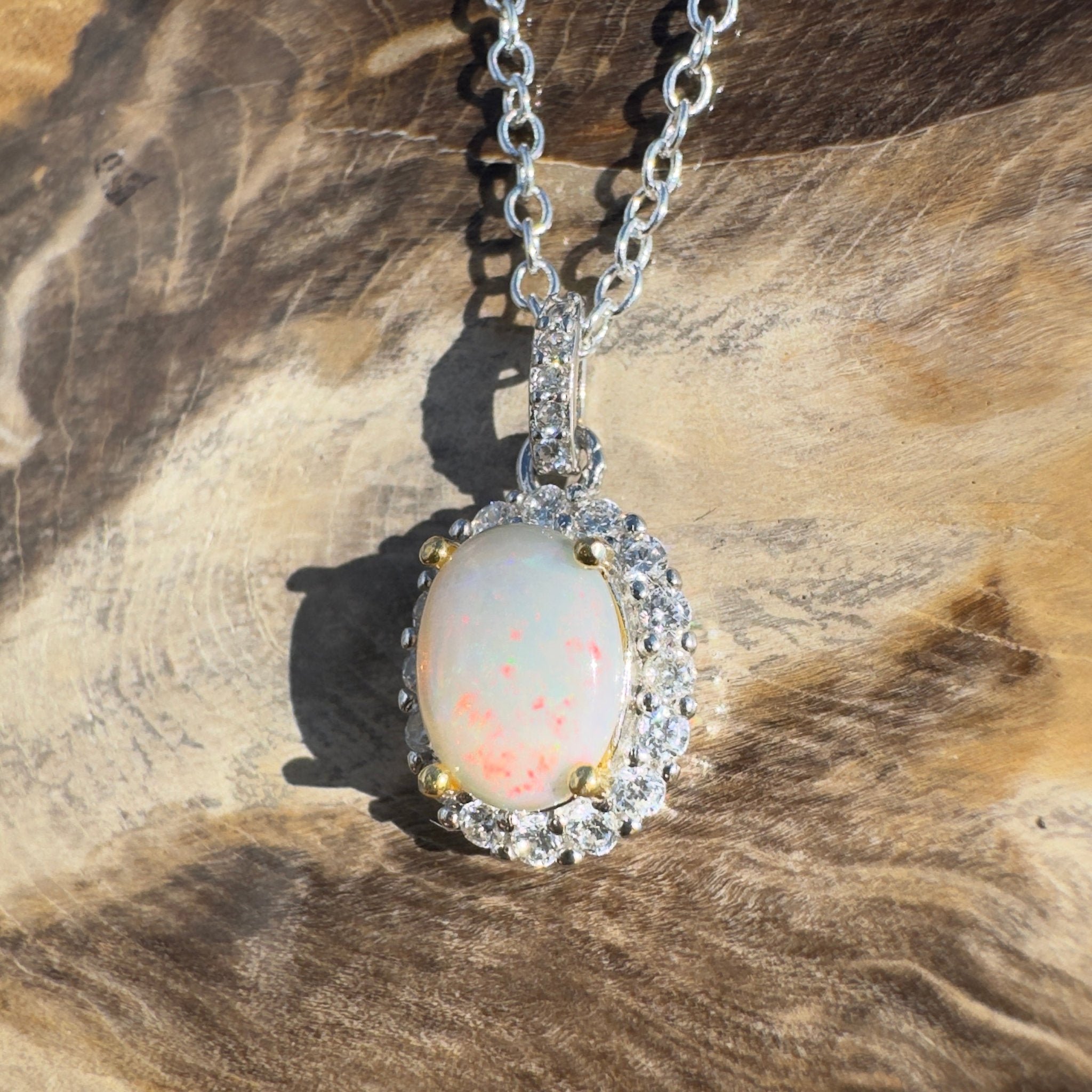 1ct Coober Pedy Opal Pendant Necklace ~ 'Painted Hills Ember' | 925 Sterling Silver | Solid Australian Opal