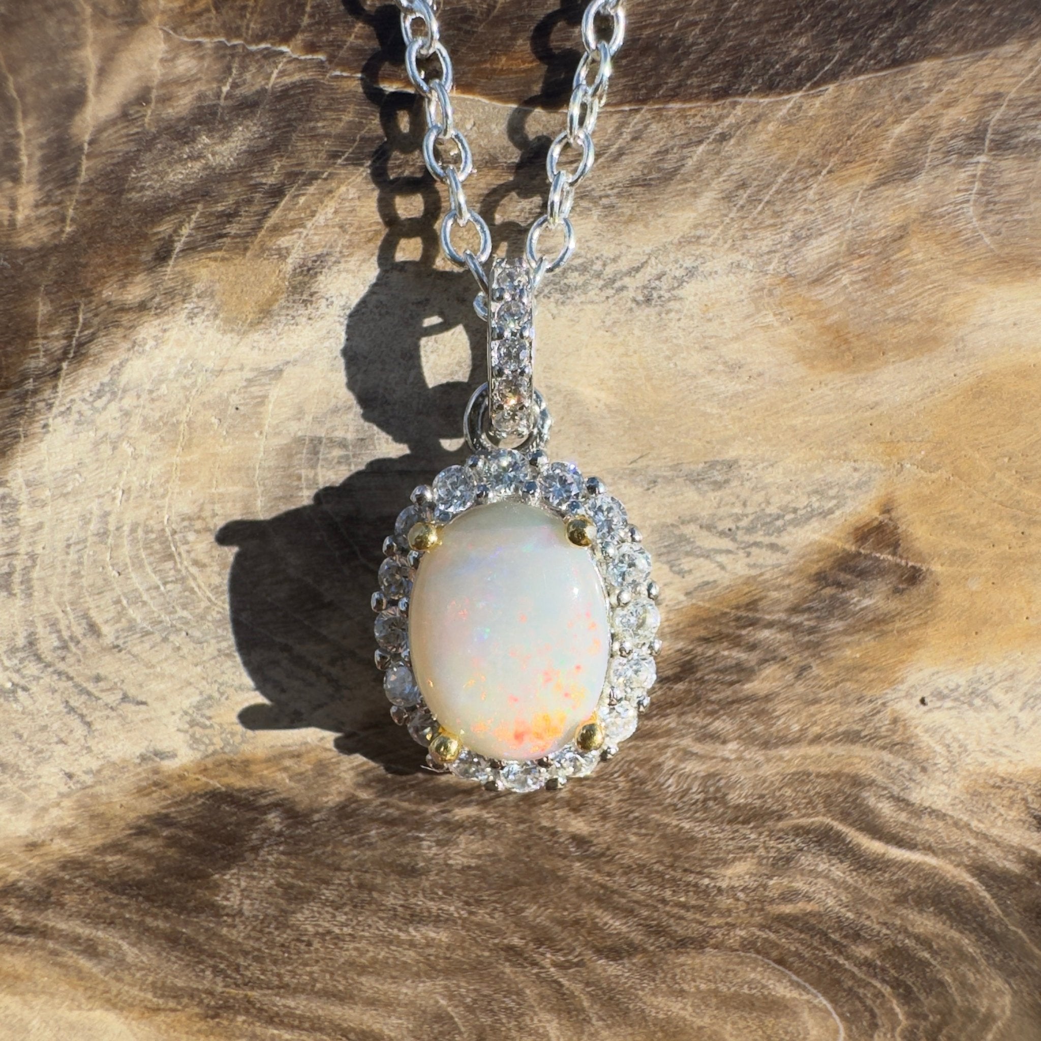 1ct Coober Pedy Opal Pendant Necklace ~ 'Painted Hills Ember' | 925 Sterling Silver | Solid Australian Opal