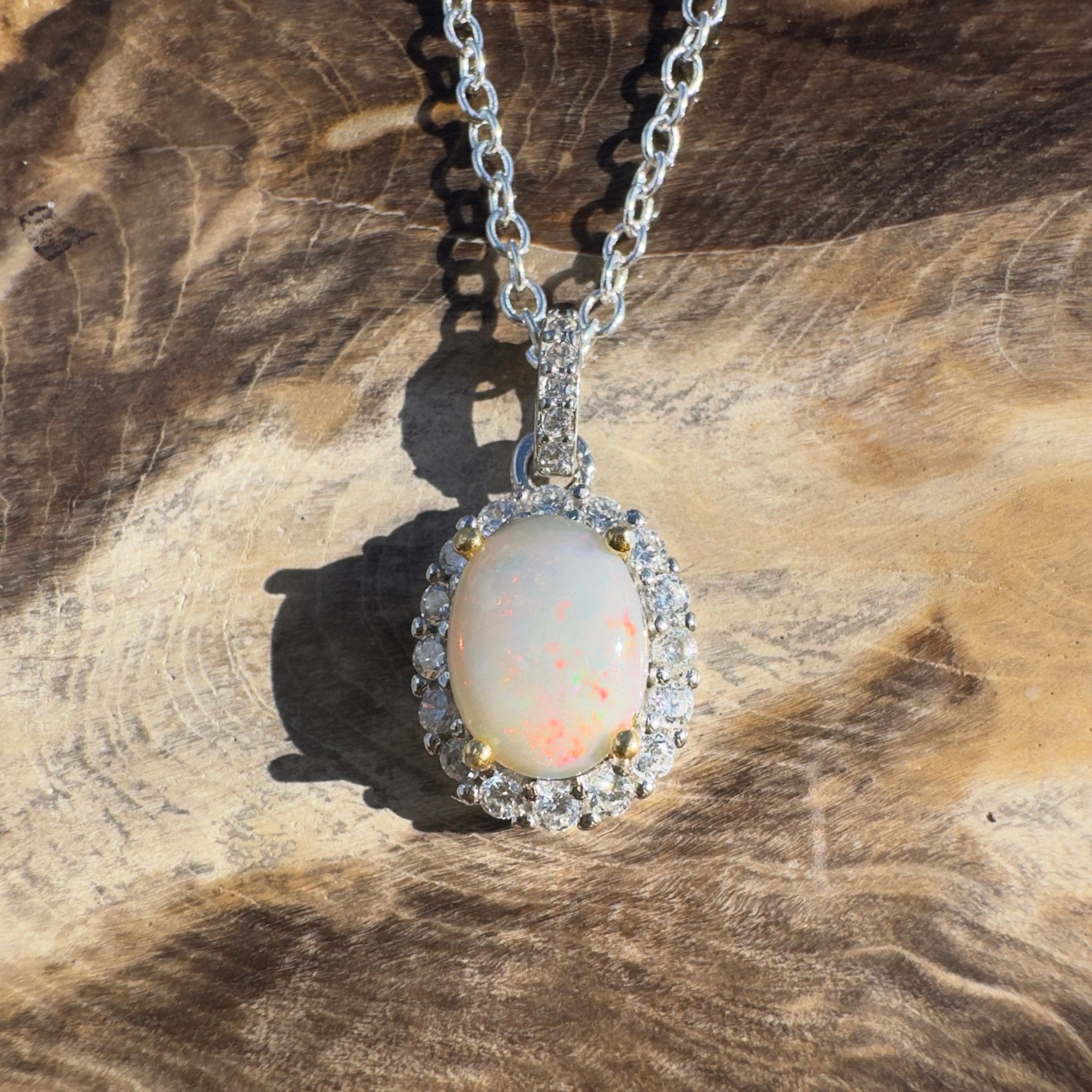 1ct Coober Pedy Opal Pendant Necklace ~ 'Painted Hills Ember' | 925 Sterling Silver | Solid Australian Opal