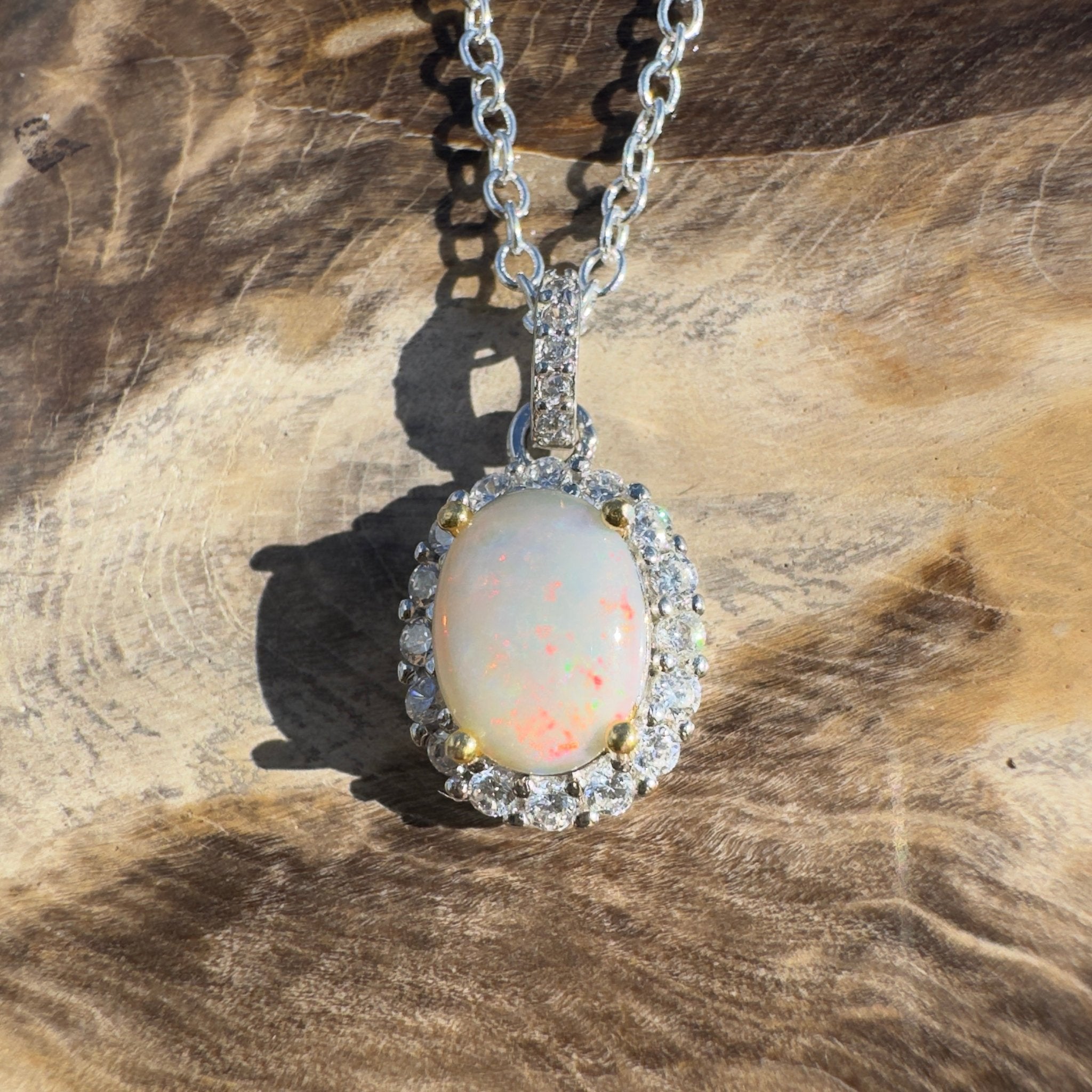 1ct Coober Pedy Opal Pendant Necklace ~ 'Painted Hills Ember' | 925 Sterling Silver | Solid Australian Opal