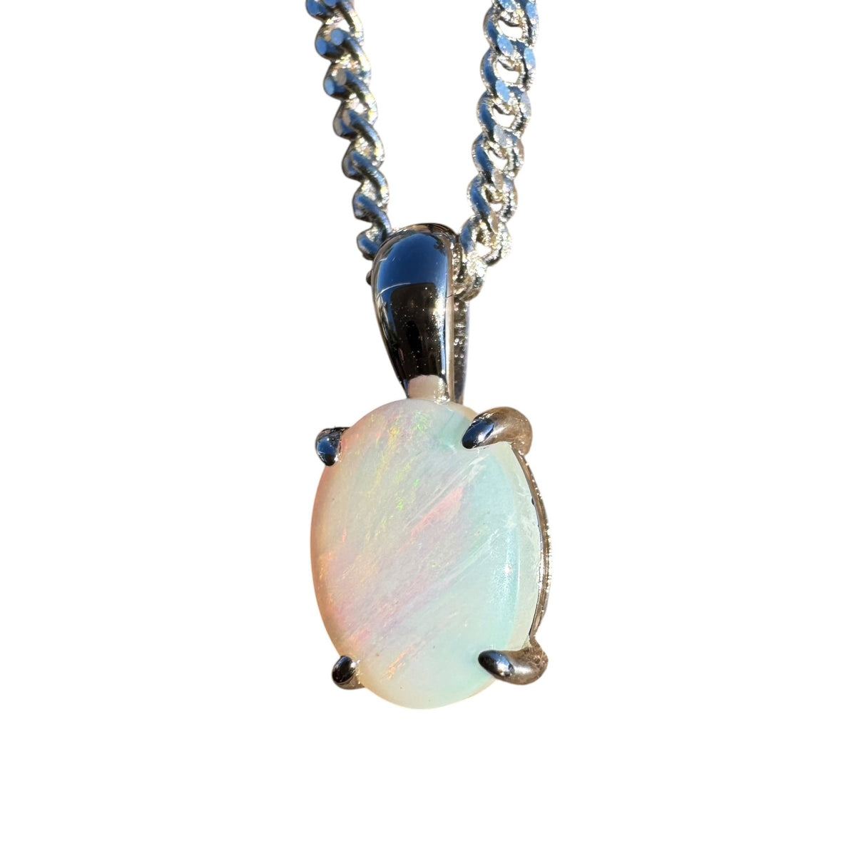 1ct Coober Pedy Opal Pendant Necklace ~ 'Rottnest Light' | 925 Sterling Silver | Solid Australian Opal