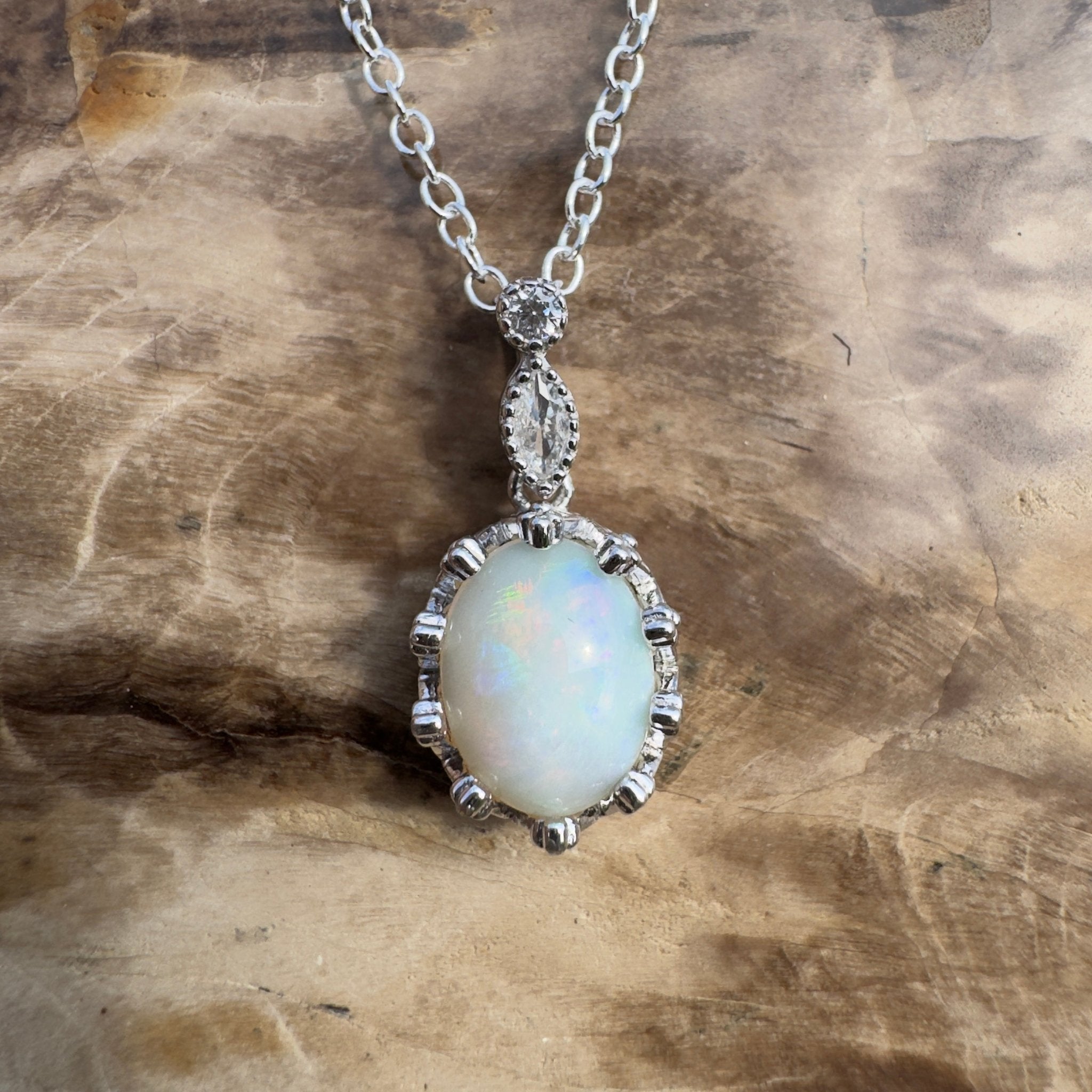 1ct Coober Pedy Opal Pendant Necklace ~ 'Royal Parade' | 925 Sterling Silver | Solid Australian Opal