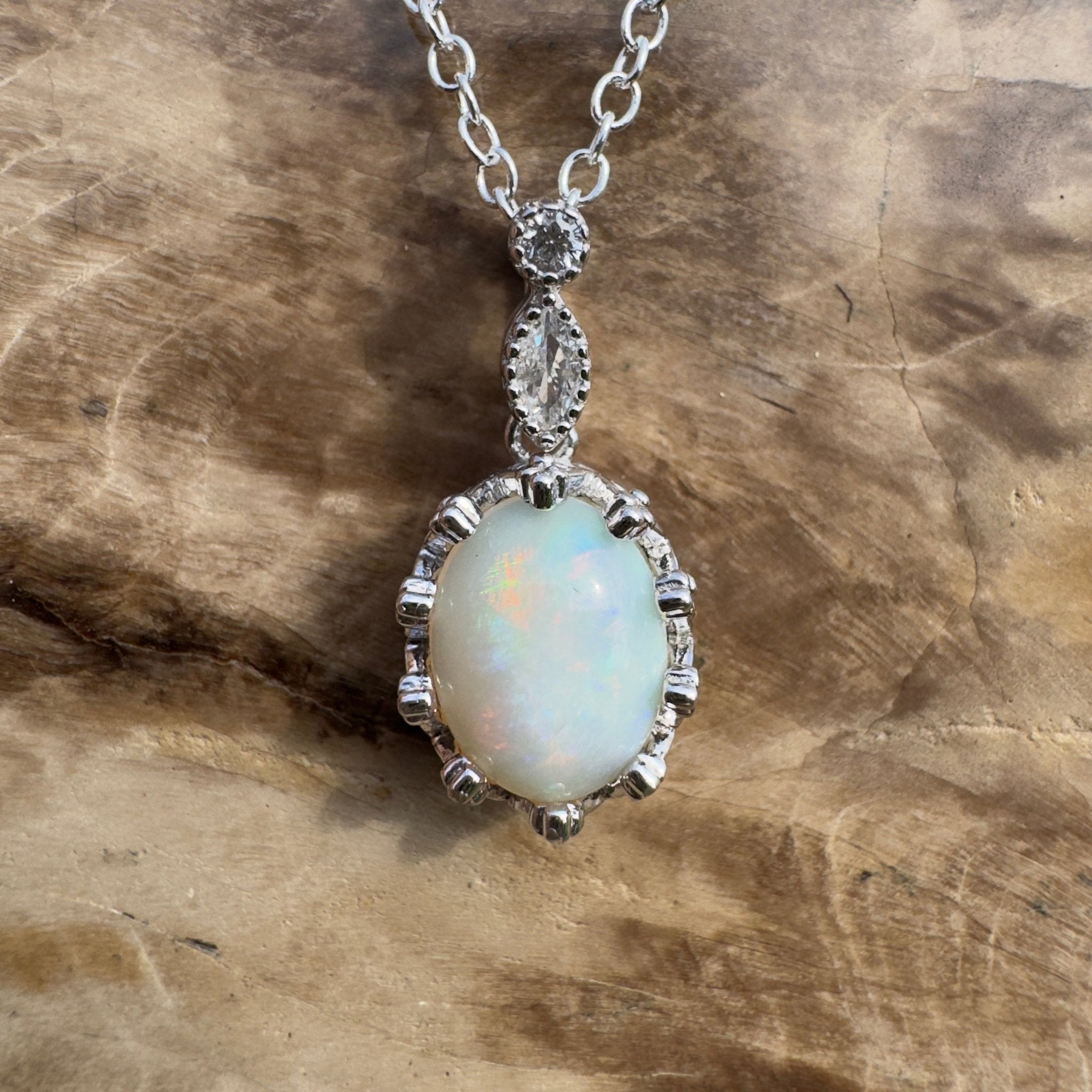 1ct Coober Pedy Opal Pendant Necklace ~ 'Royal Parade' | 925 Sterling Silver | Solid Australian Opal