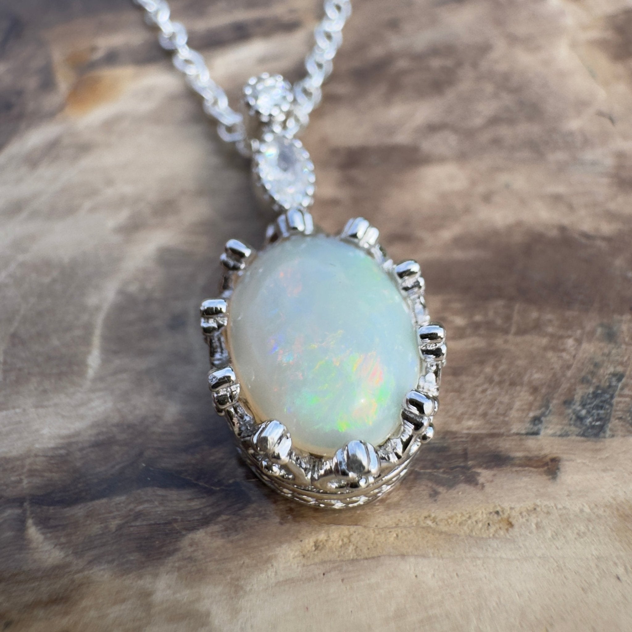 1ct Coober Pedy Opal Pendant Necklace ~ 'Royal Parade' | 925 Sterling Silver | Solid Australian Opal