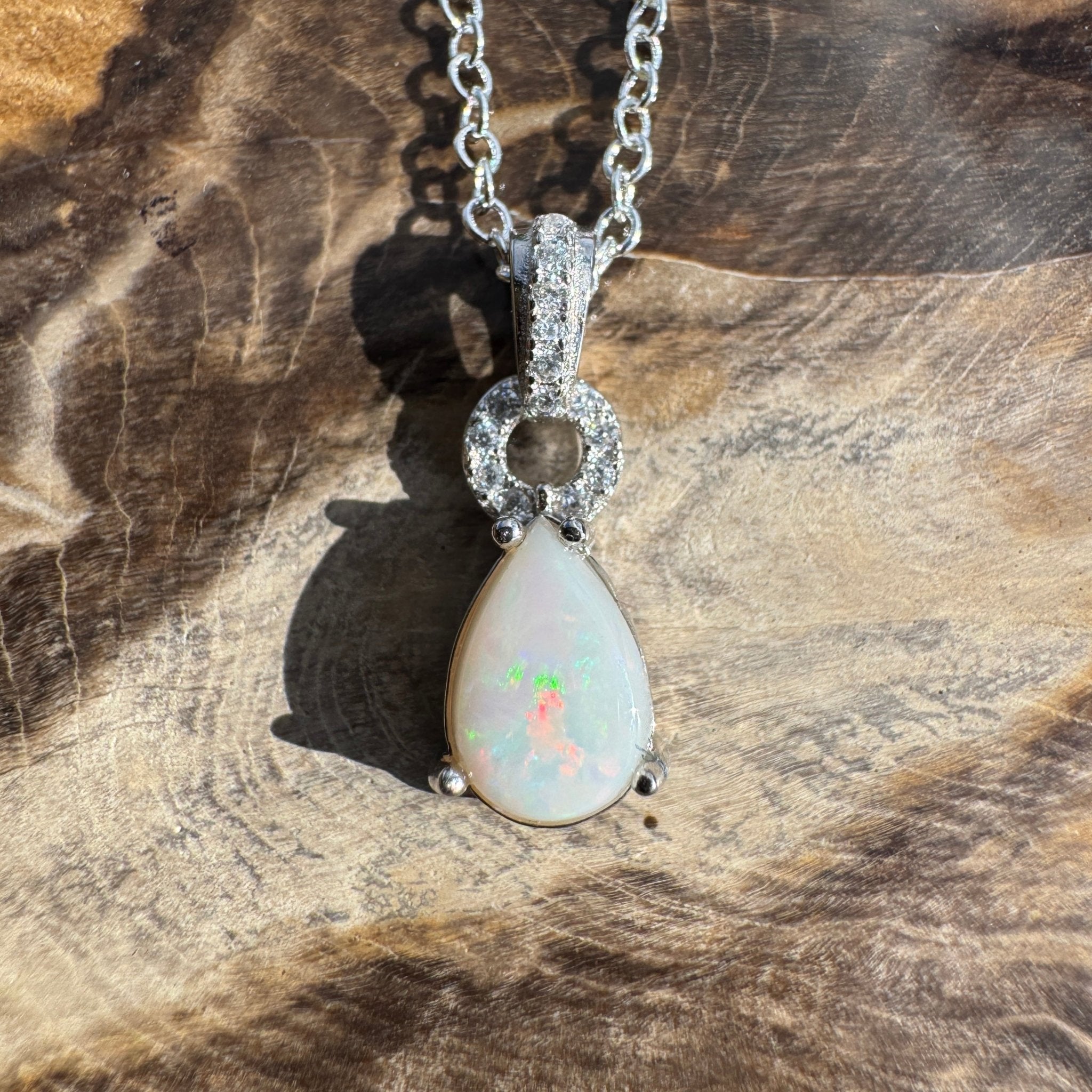 1ct Coober Pedy Opal Pendant Necklace ~ 'Sandstone Veil' | 925 Sterling Silver | Solid Australian Opal