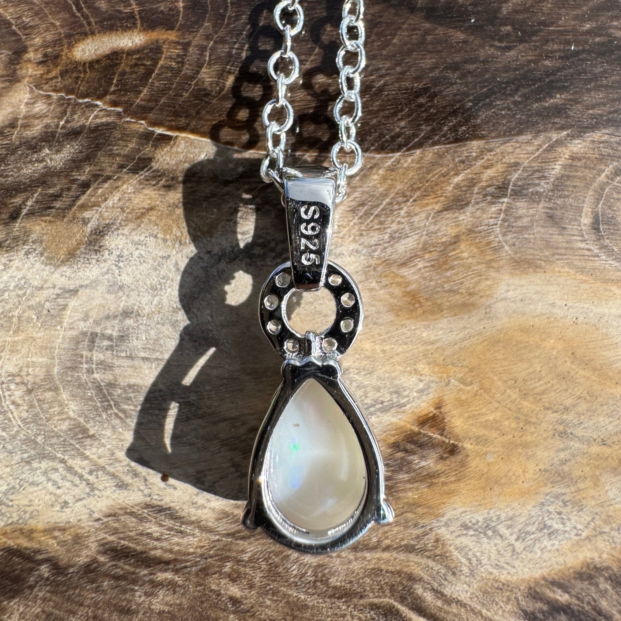 1ct Coober Pedy Opal Pendant Necklace ~ 'Sandstone Veil' | 925 Sterling Silver | Solid Australian Opal
