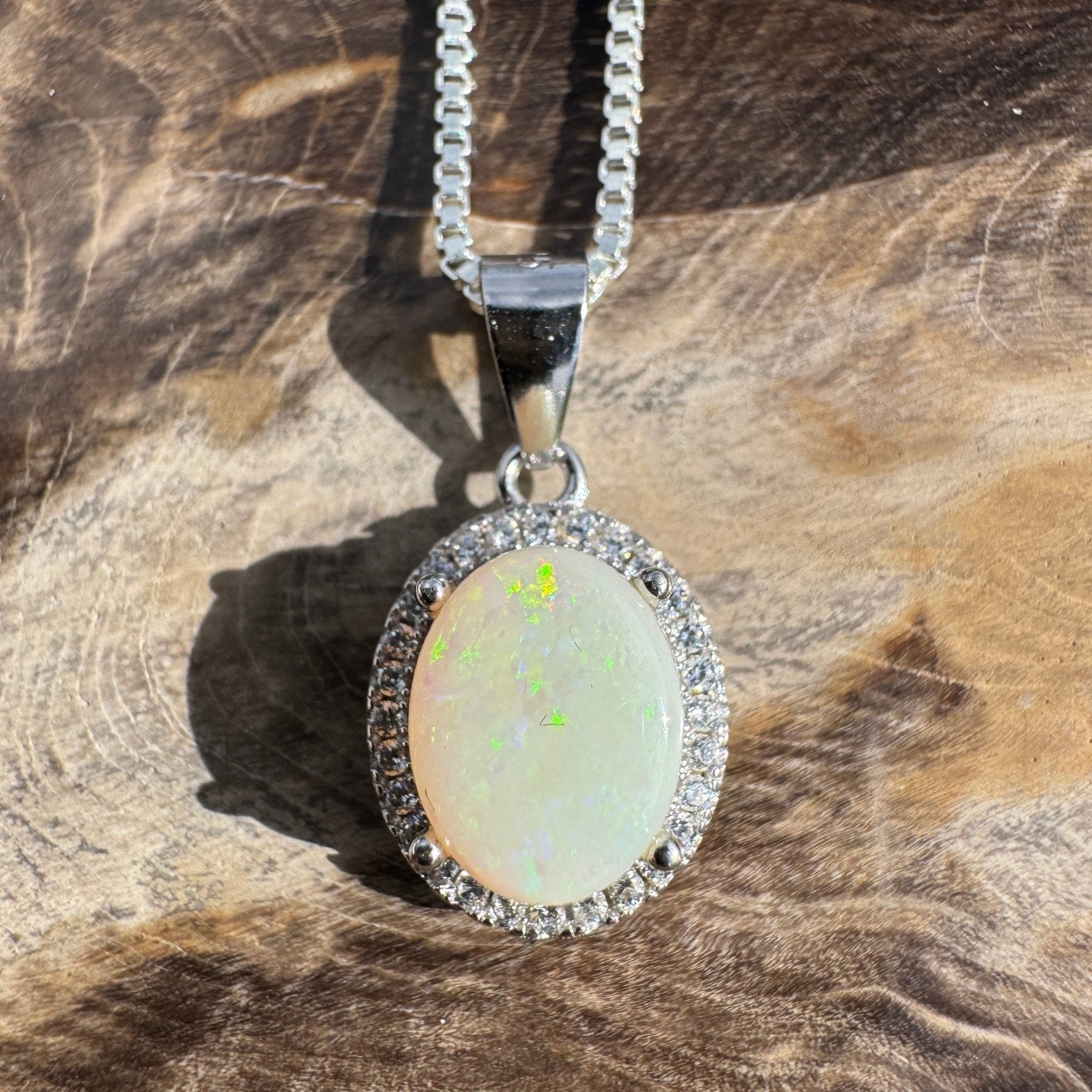 1ct Coober Pedy Opal Pendant Necklace ~ 'Stuart Range Mist' | 925 Sterling Silver | Solid Australian Opal