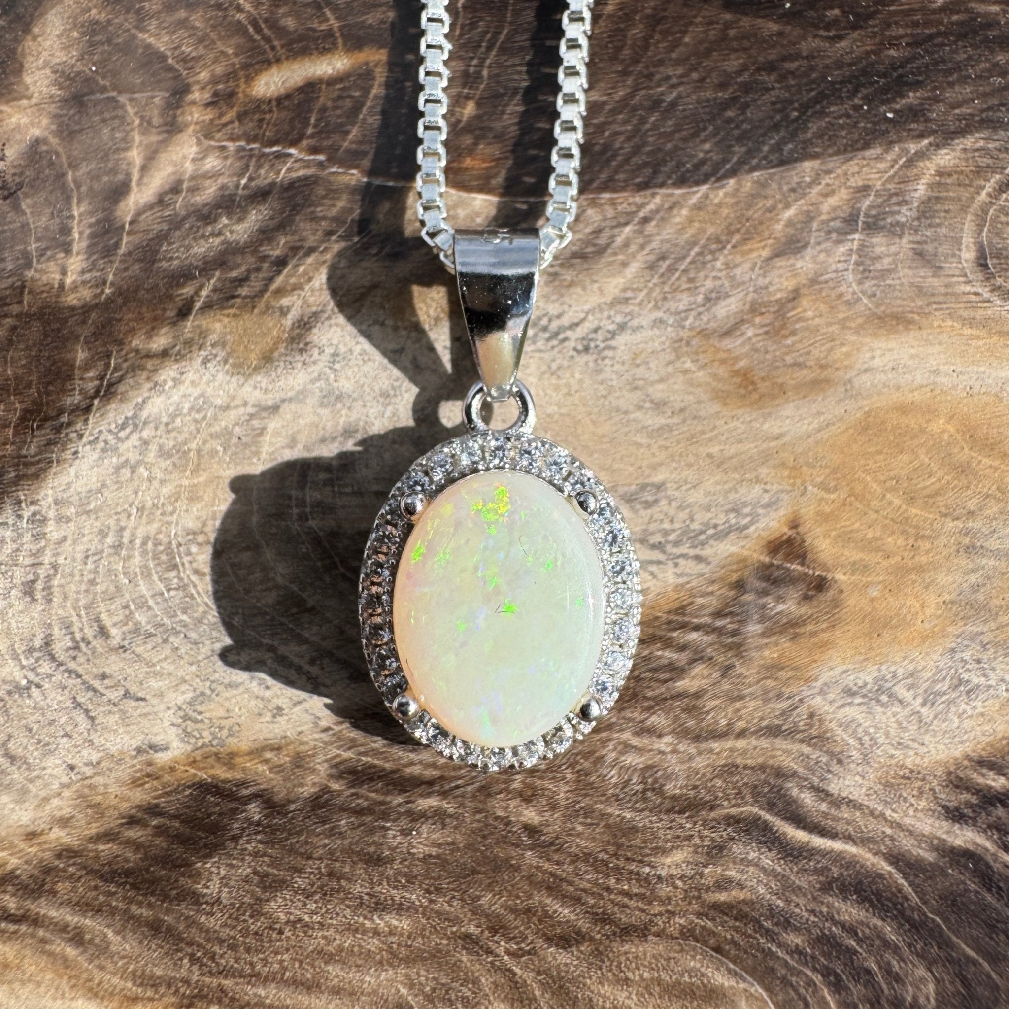 1ct Coober Pedy Opal Pendant Necklace ~ 'Stuart Range Mist' | 925 Sterling Silver | Solid Australian Opal