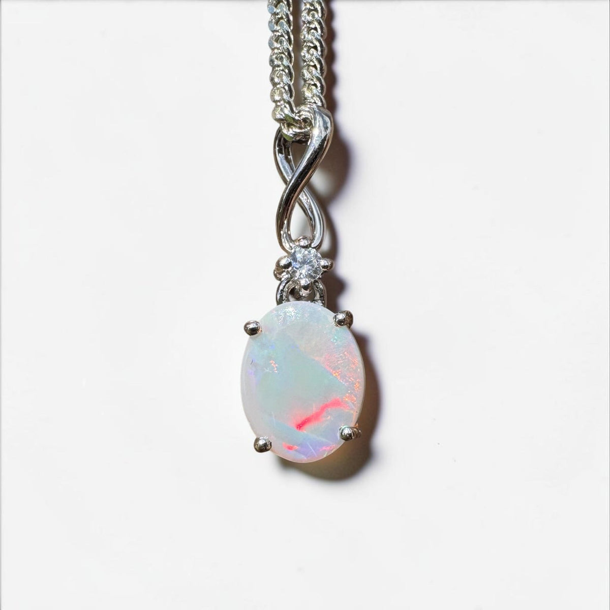 1ct Coober Pedy Opal Pendant Necklace ~ 'Tarcoola Firelight' | 925 Sterling Silver | Solid Australian Opal