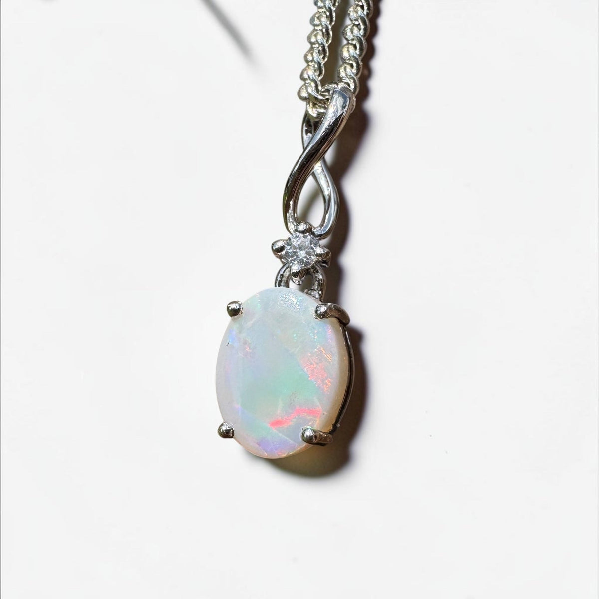 1ct Coober Pedy Opal Pendant Necklace ~ 'Tarcoola Firelight' | 925 Sterling Silver | Solid Australian Opal