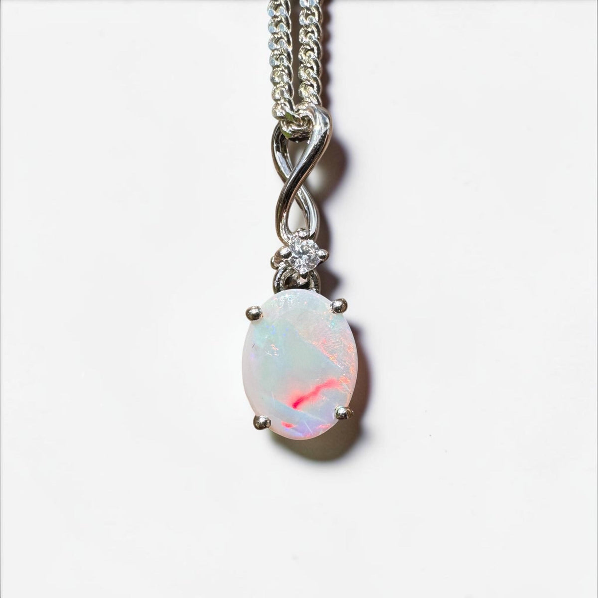1ct Coober Pedy Opal Pendant Necklace ~ 'Tarcoola Firelight' | 925 Sterling Silver | Solid Australian Opal