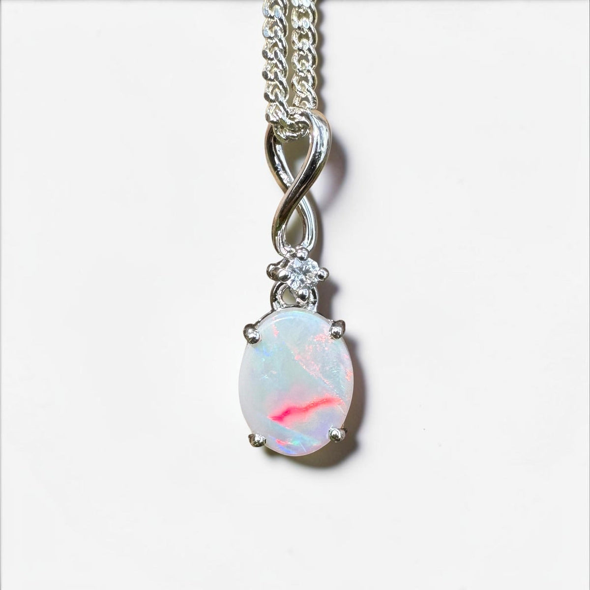 1ct Coober Pedy Opal Pendant Necklace ~ 'Tarcoola Firelight' | 925 Sterling Silver | Solid Australian Opal
