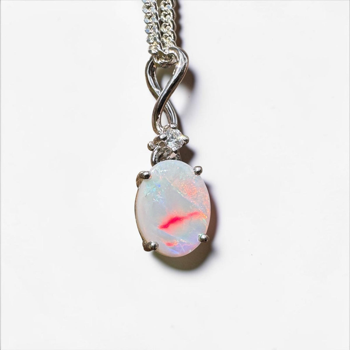 1ct Coober Pedy Opal Pendant Necklace ~ 'Tarcoola Firelight' | 925 Sterling Silver | Solid Australian Opal