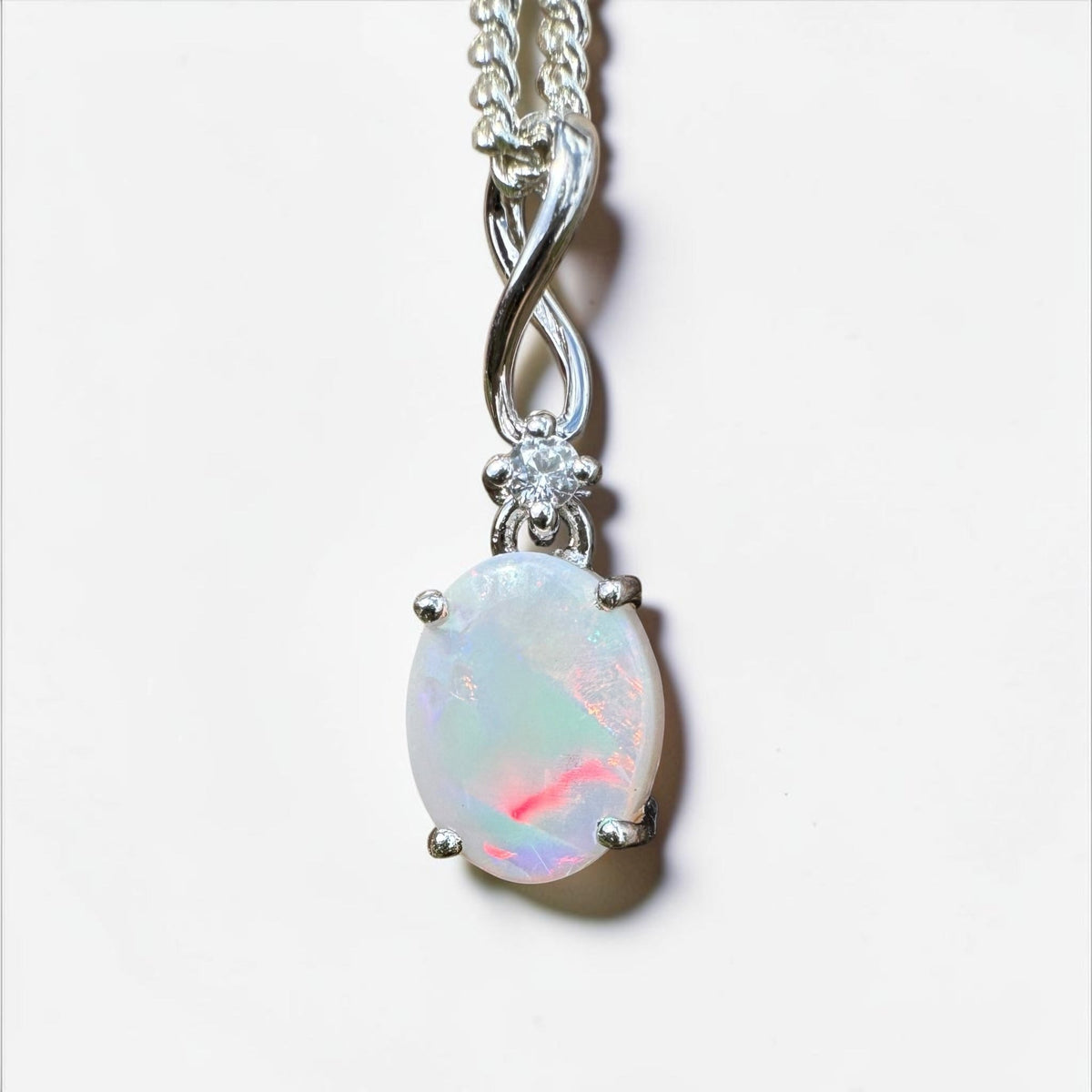 1ct Coober Pedy Opal Pendant Necklace ~ 'Tarcoola Firelight' | 925 Sterling Silver | Solid Australian Opal