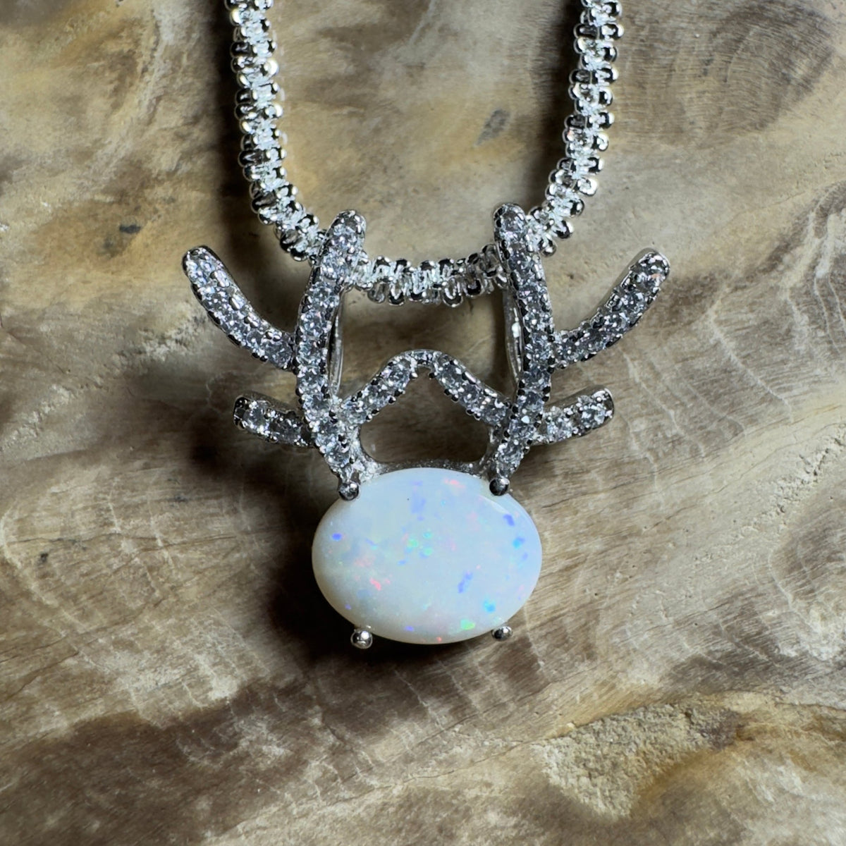 1ct Coober Pedy Opal Pendant Necklace ~ 'The Coral Coast Crawler' | 925 Sterling Silver | Solid Australian Opal