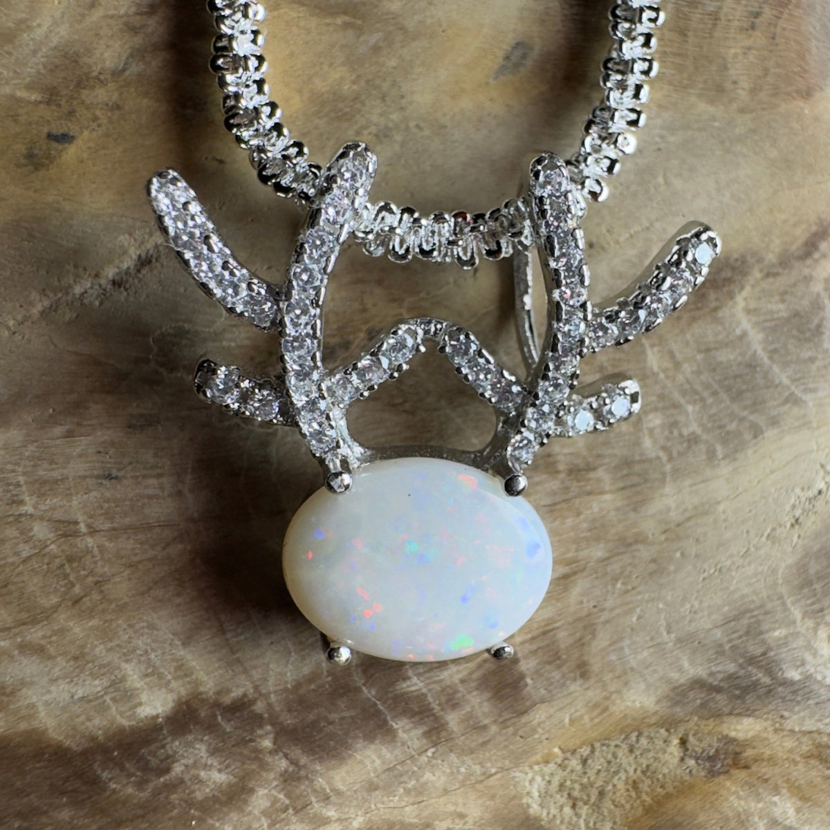 1ct Coober Pedy Opal Pendant Necklace ~ 'The Coral Coast Crawler' | 925 Sterling Silver | Solid Australian Opal