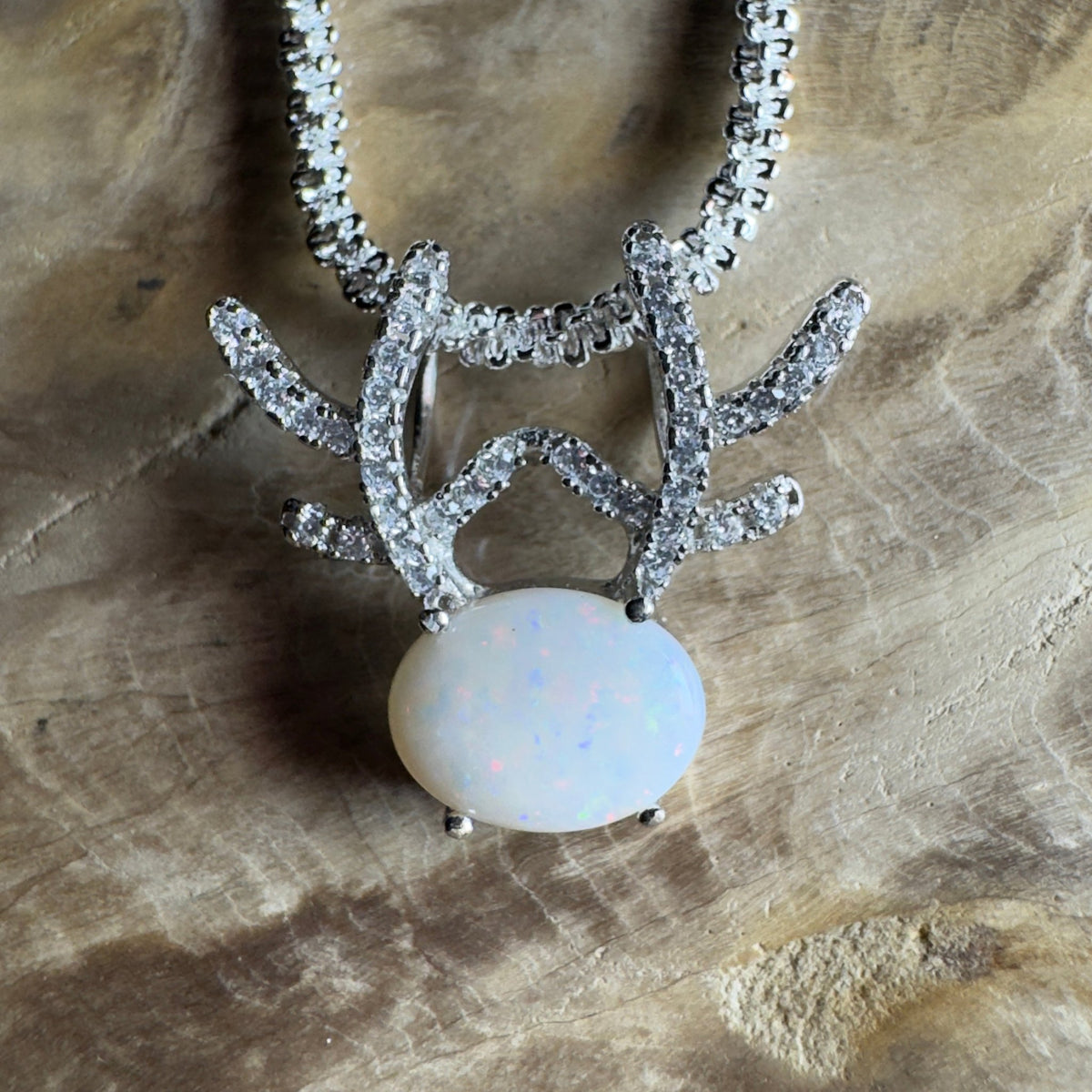 1ct Coober Pedy Opal Pendant Necklace ~ 'The Coral Coast Crawler' | 925 Sterling Silver | Solid Australian Opal