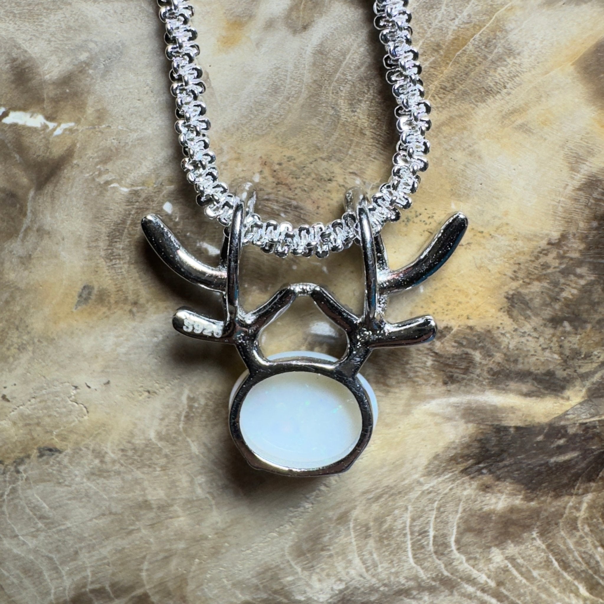 1ct Coober Pedy Opal Pendant Necklace ~ 'The Coral Coast Crawler' | 925 Sterling Silver | Solid Australian Opal