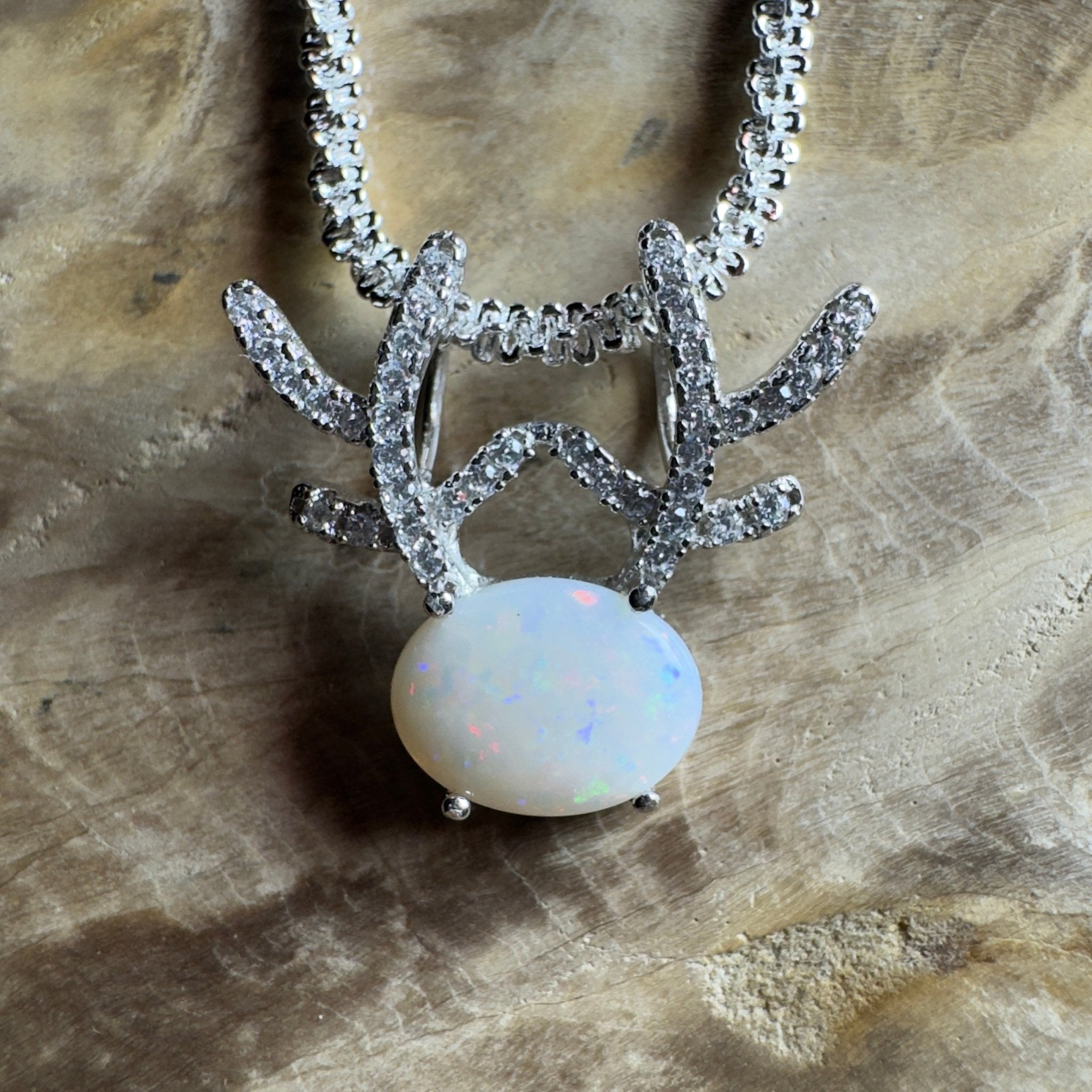 1ct Coober Pedy Opal Pendant Necklace ~ 'The Coral Coast Crawler' | 925 Sterling Silver | Solid Australian Opal