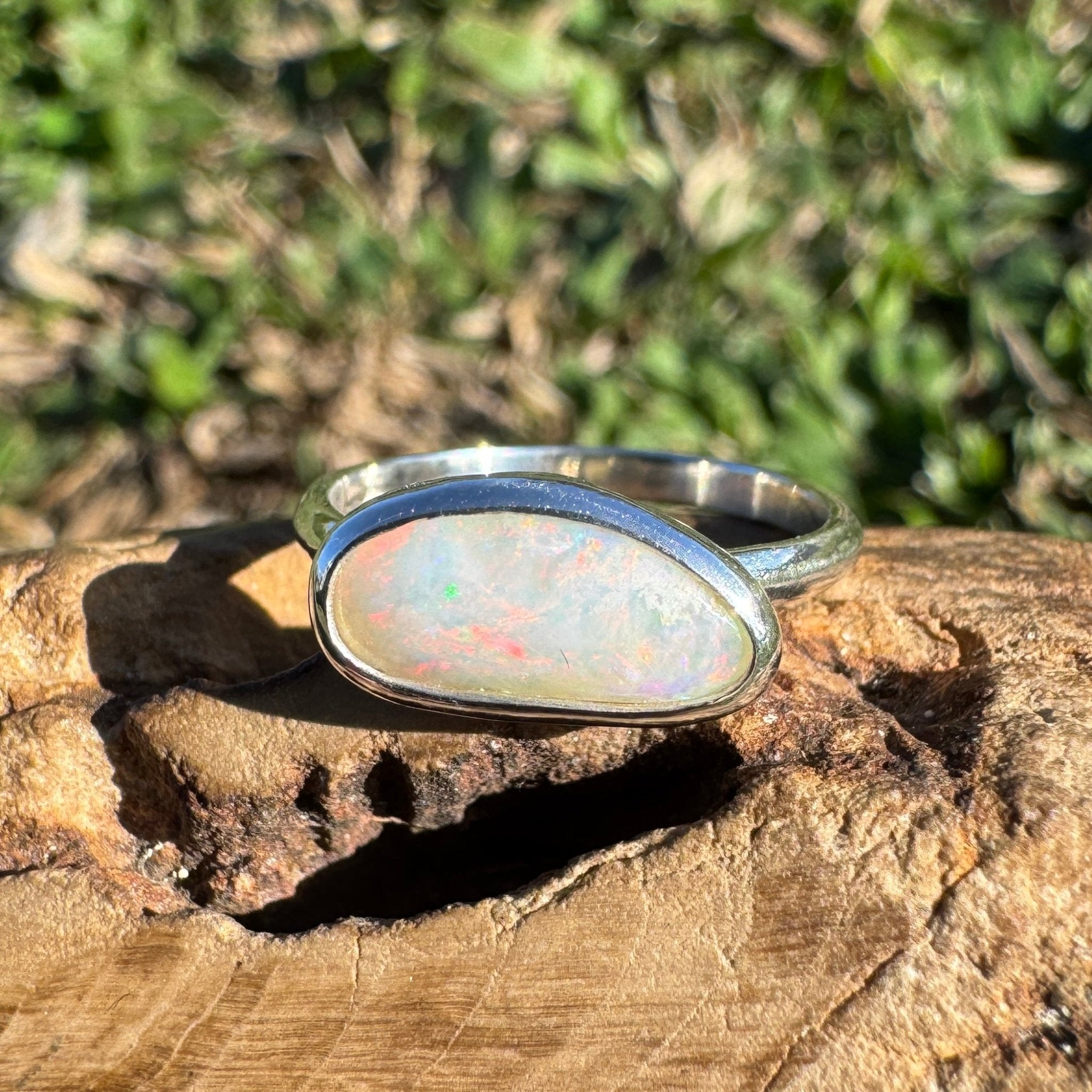 1ct Coober Pedy Opal Ring ~ 'Sturt Desert Glow' | 925 Sterling Silver | Solid Australian Opal