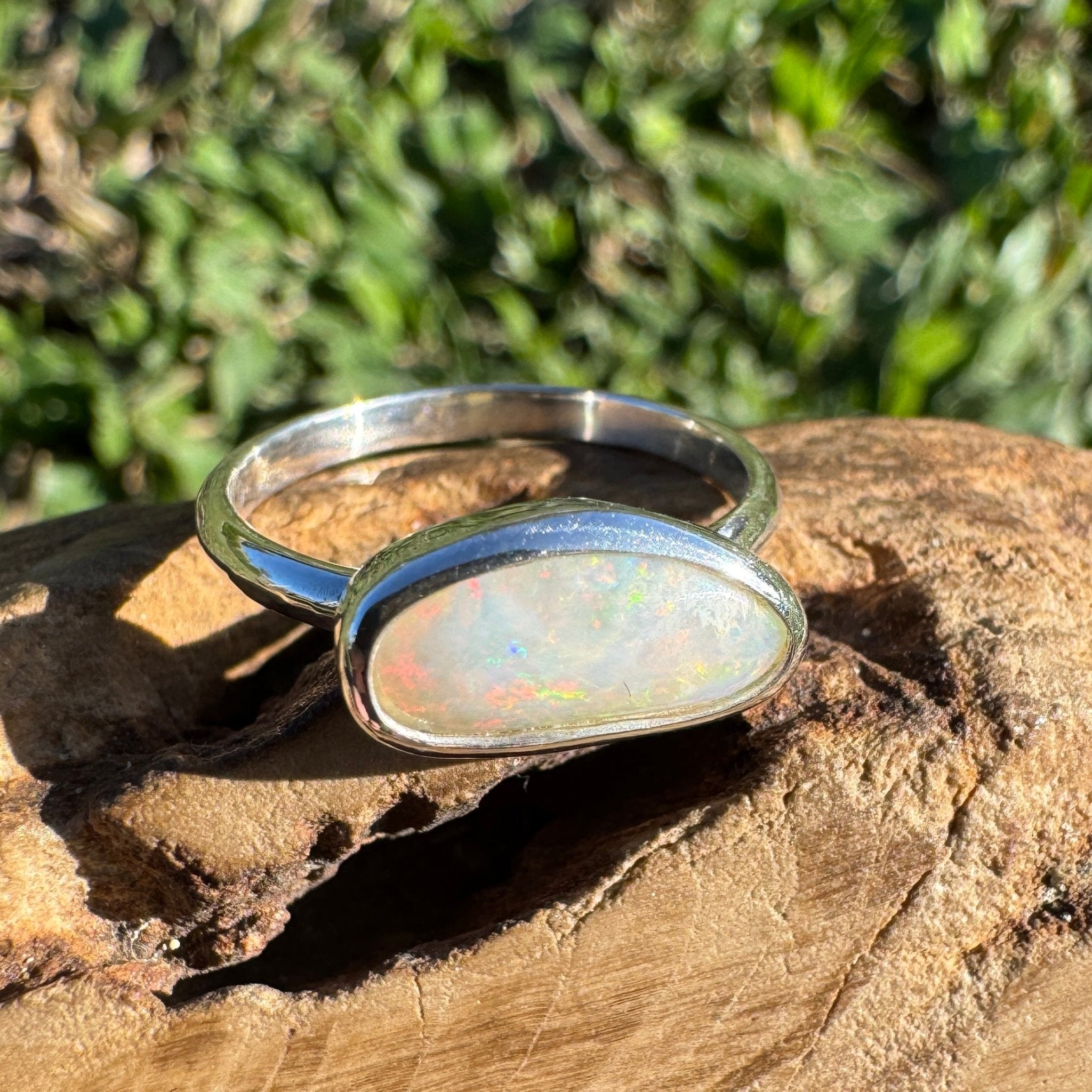 1ct Coober Pedy Opal Ring ~ 'Sturt Desert Glow' | 925 Sterling Silver | Solid Australian Opal