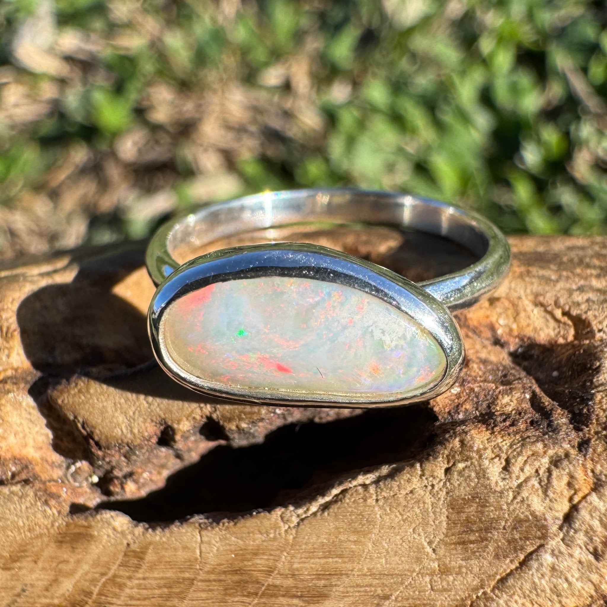 1ct Coober Pedy Opal Ring ~ 'Sturt Desert Glow' | 925 Sterling Silver | Solid Australian Opal
