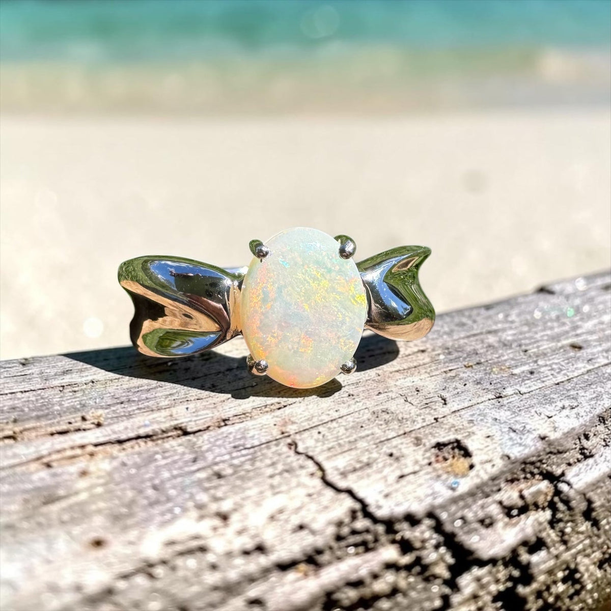 1ct Coober Pedy Opal Ring ~ 'Wyperfeld Ember' | 925 Sterling Silver | Solid Australian Opal