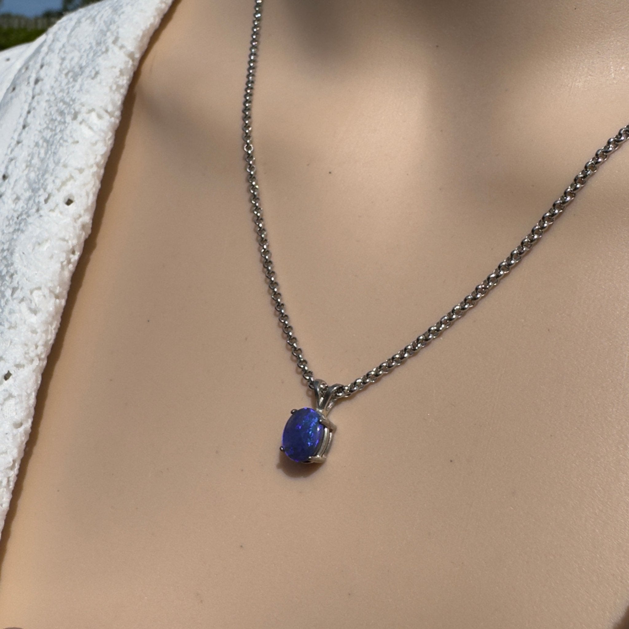 1ct Lightning Ridge Black Opal Pendant Necklace ~ 'Yarrangobilly Nightfall' | 925 Sterling Silver | Solid Australian Opal