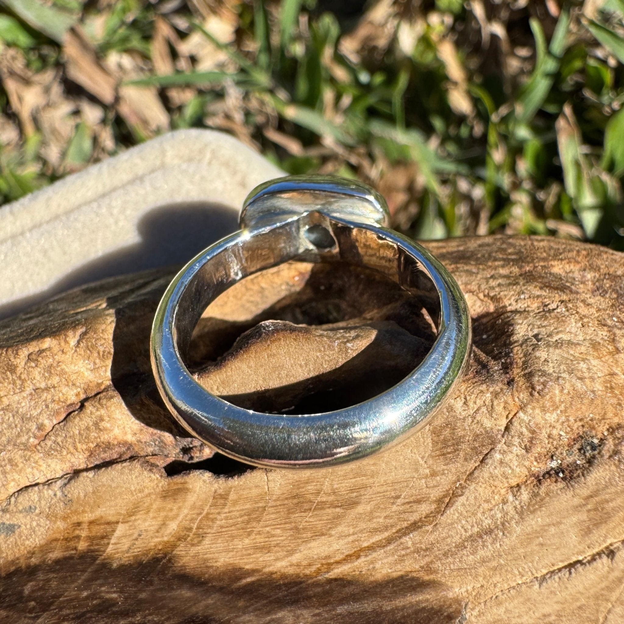 1ct Lightning Ridge Black Opal Ring ~ 'Nullarbor Drift' | 925 Sterling Silver | Solid Australian Opal
