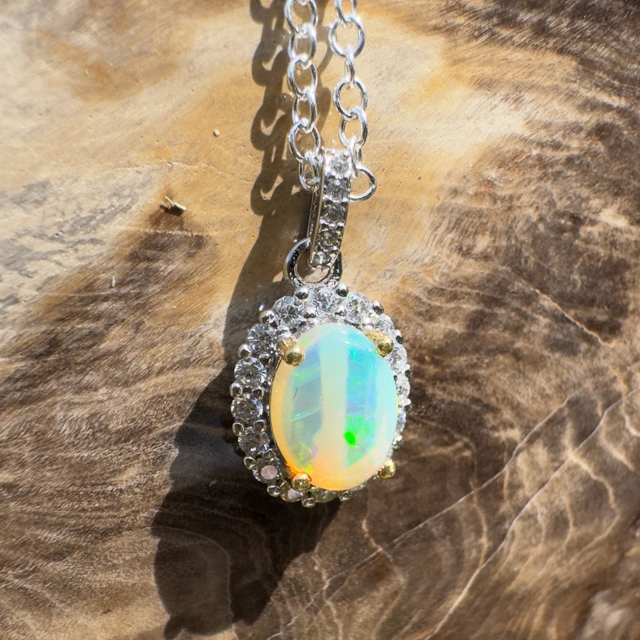 1ct Lightning Ridge Opal Pendant Necklace ~ 'Encounter Bay Current' | 925 Sterling Silver | Solid Australian Opal