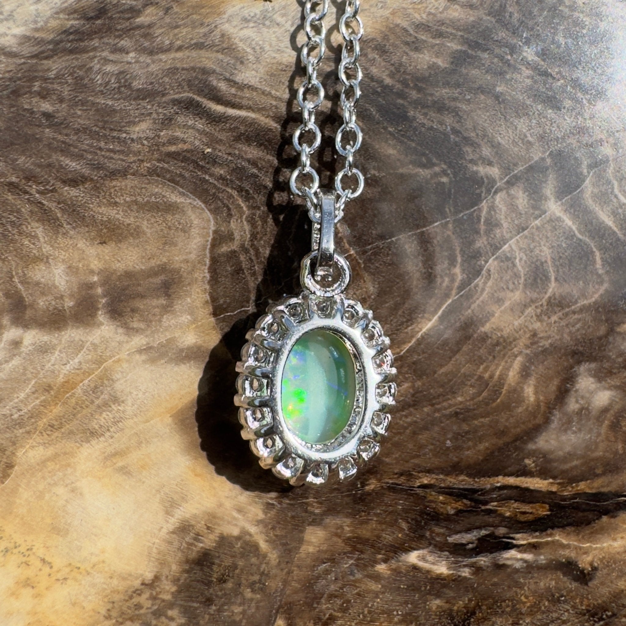 1ct Lightning Ridge Opal Pendant Necklace ~ 'Encounter Bay Current' | 925 Sterling Silver | Solid Australian Opal