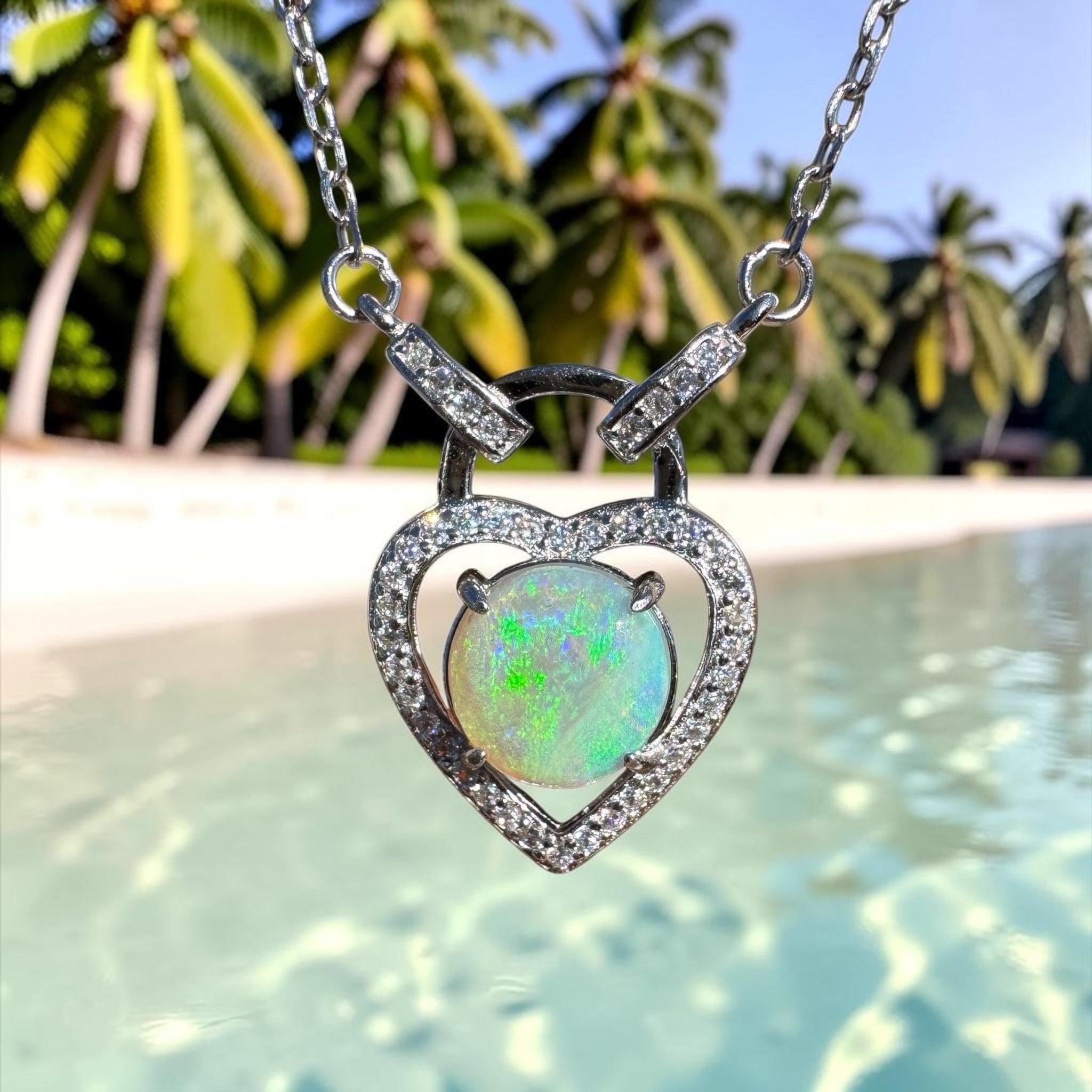 1ct Lightning Ridge Opal Pendant Necklace ~ 'Magnetic Island Blue' | 925 Sterling Silver | Solid Australian Opal