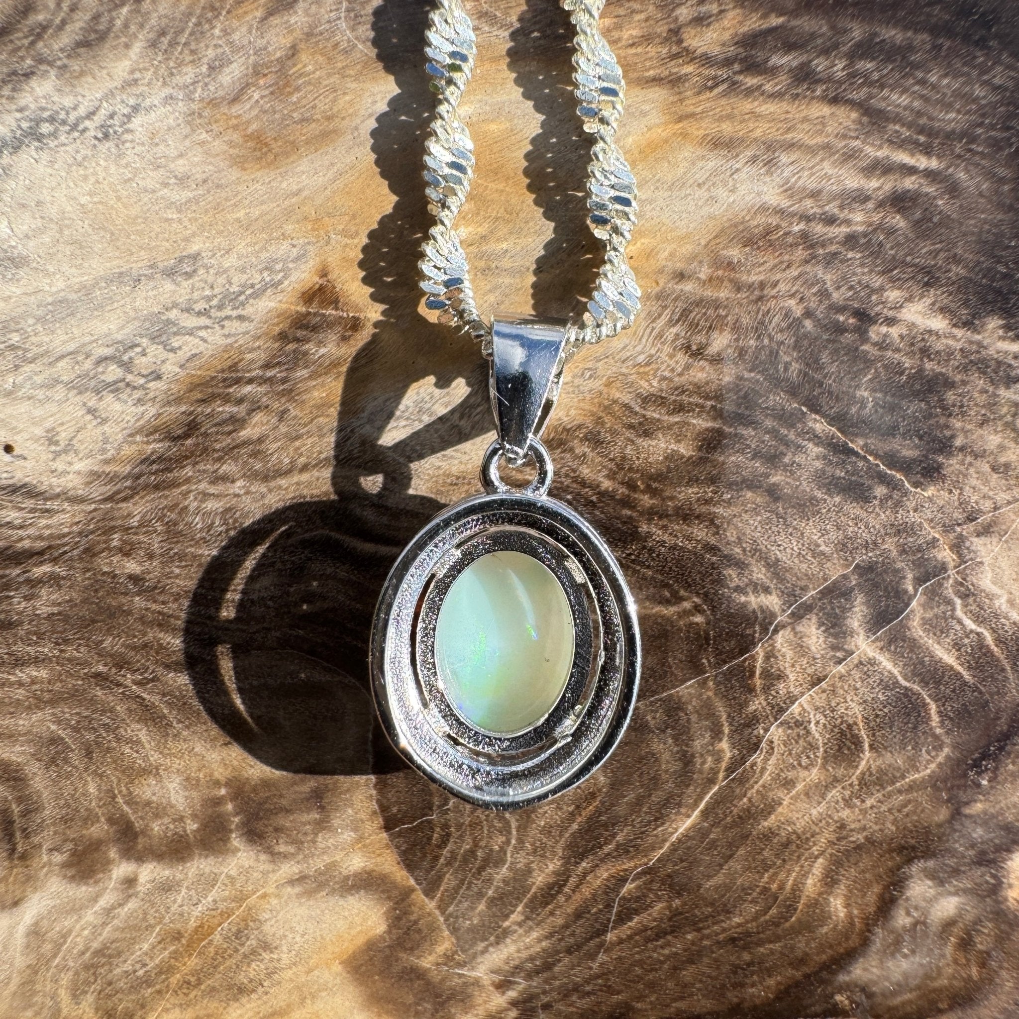 1ct Lightning Ridge Opal Pendant Necklace ~ 'Ridge Spark' | 925 Sterling Silver | Solid Australian Opal