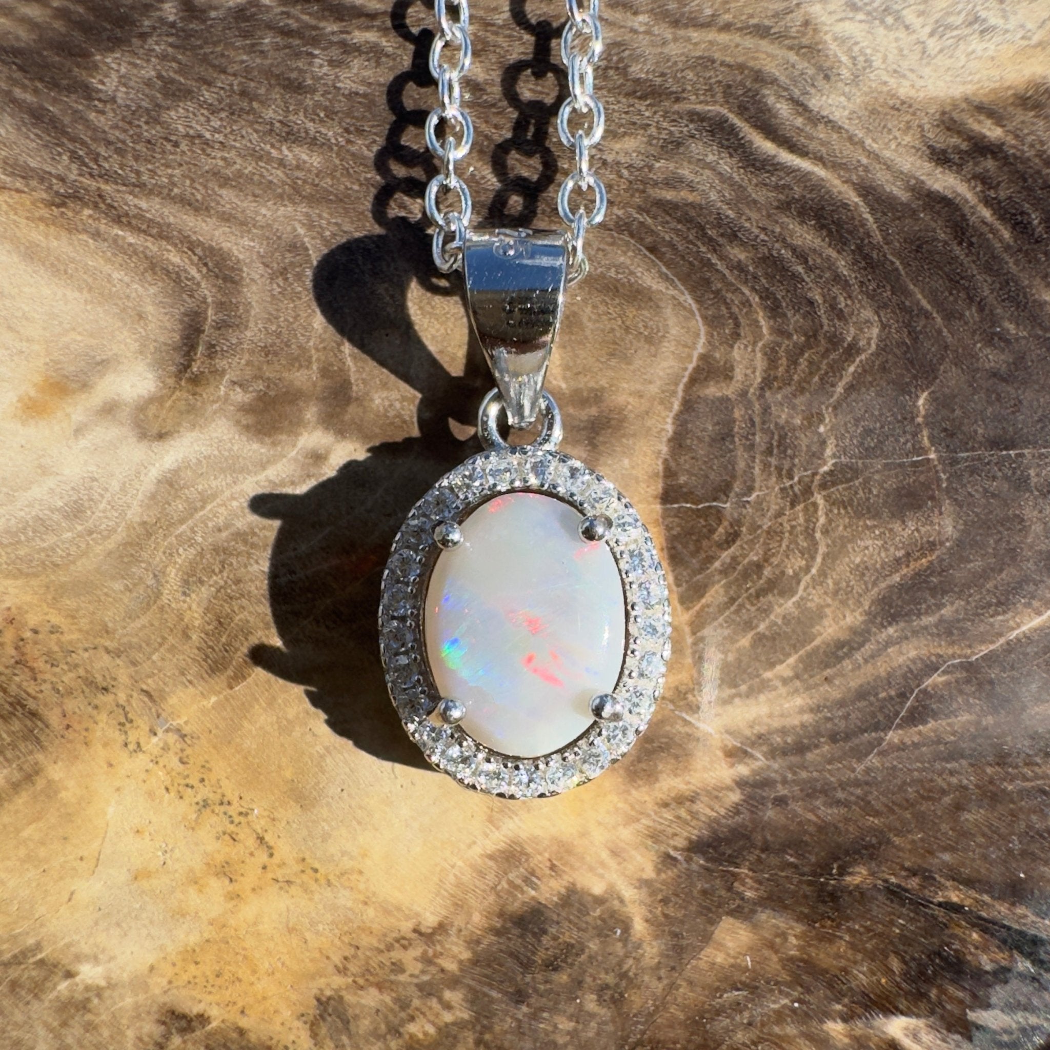 1ct Lightning Ridge Opal Pendant Necklace ~ 'Sundown Plains' | 925 Sterling Silver | Solid Australian Opal