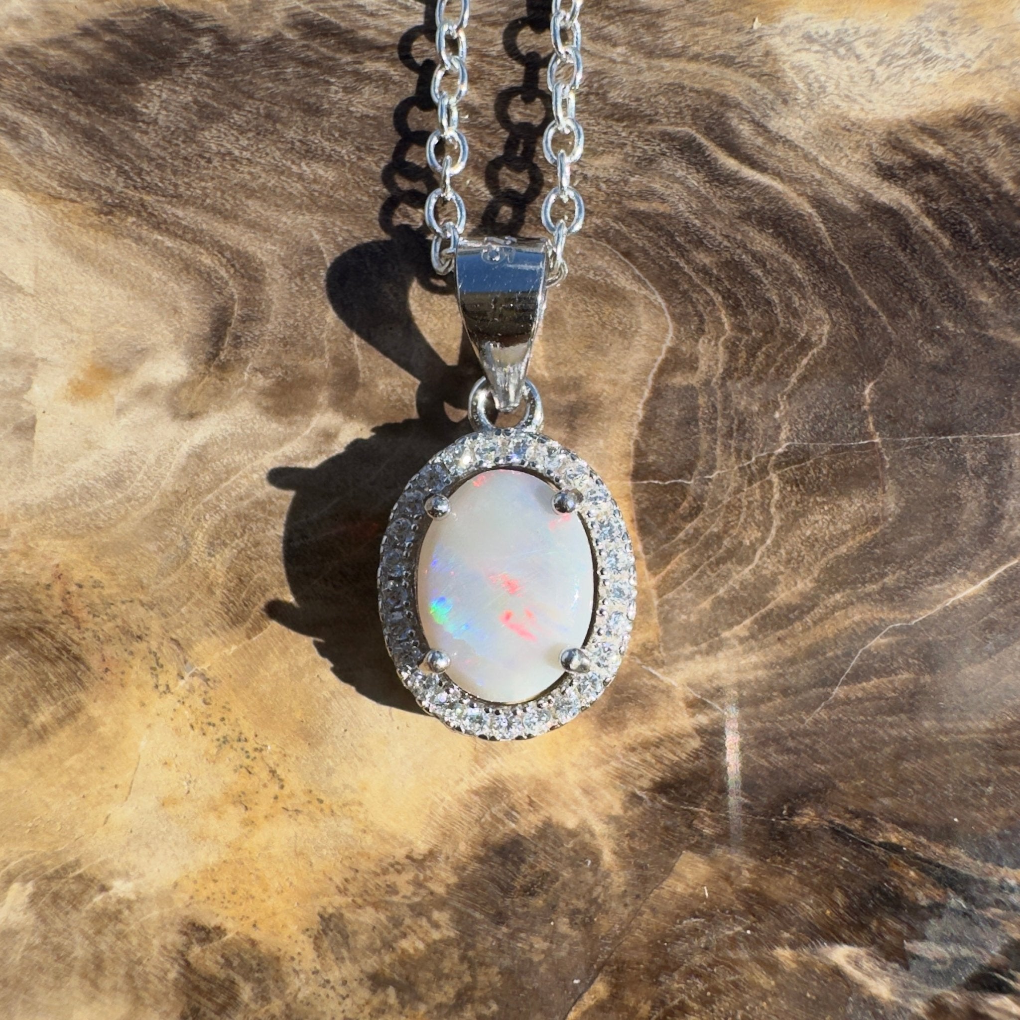 1ct Lightning Ridge Opal Pendant Necklace ~ 'Sundown Plains' | 925 Sterling Silver | Solid Australian Opal