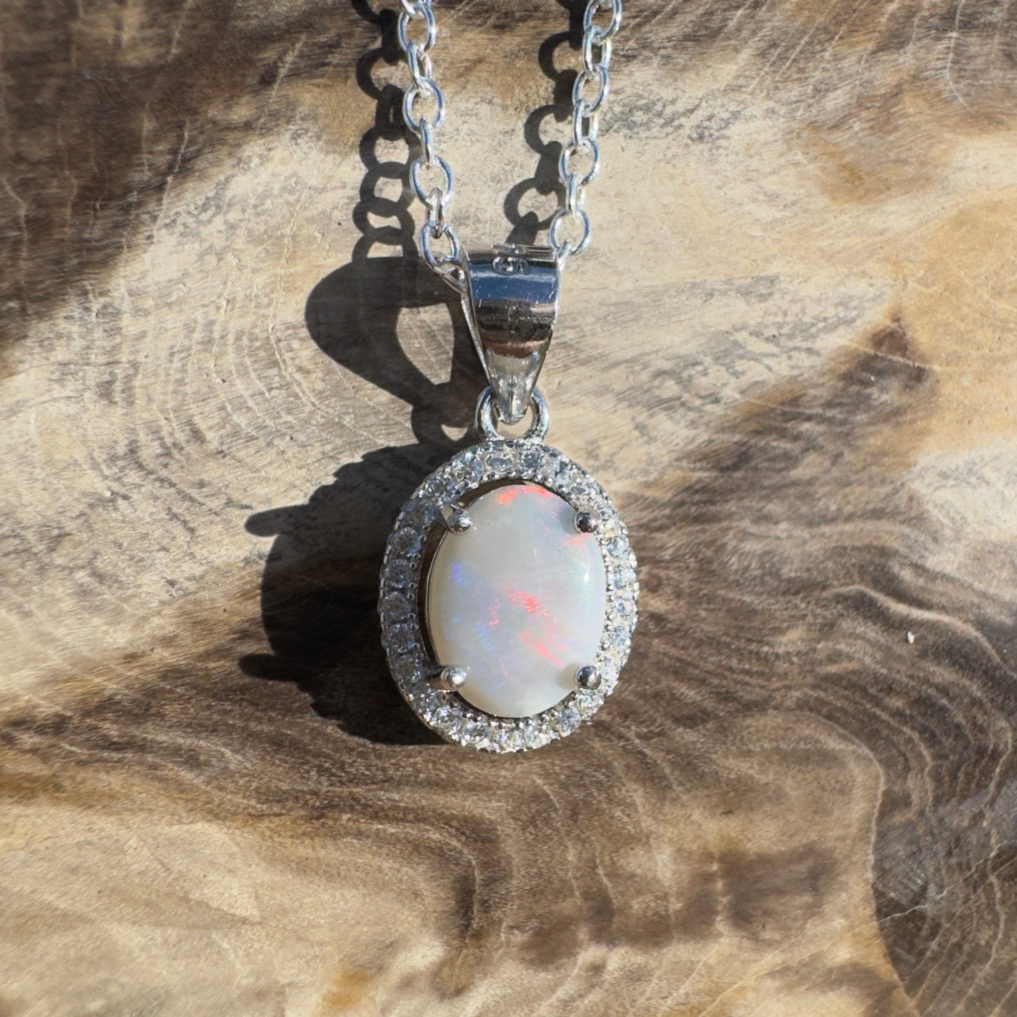 1ct Lightning Ridge Opal Pendant Necklace ~ 'Sundown Plains' | 925 Sterling Silver | Solid Australian Opal